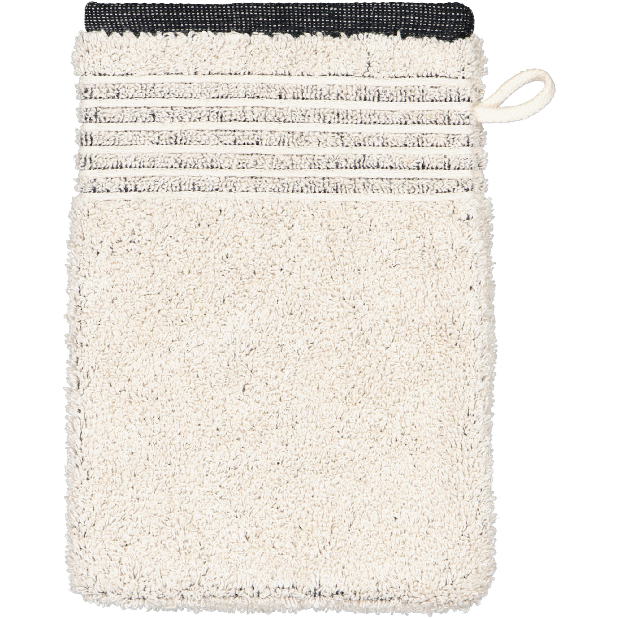Möve - Eden - Melange mit Biesenbordüre - Farbe: natur - 081 (1-0151/8944) - Waschhandschuh 15x20 cm