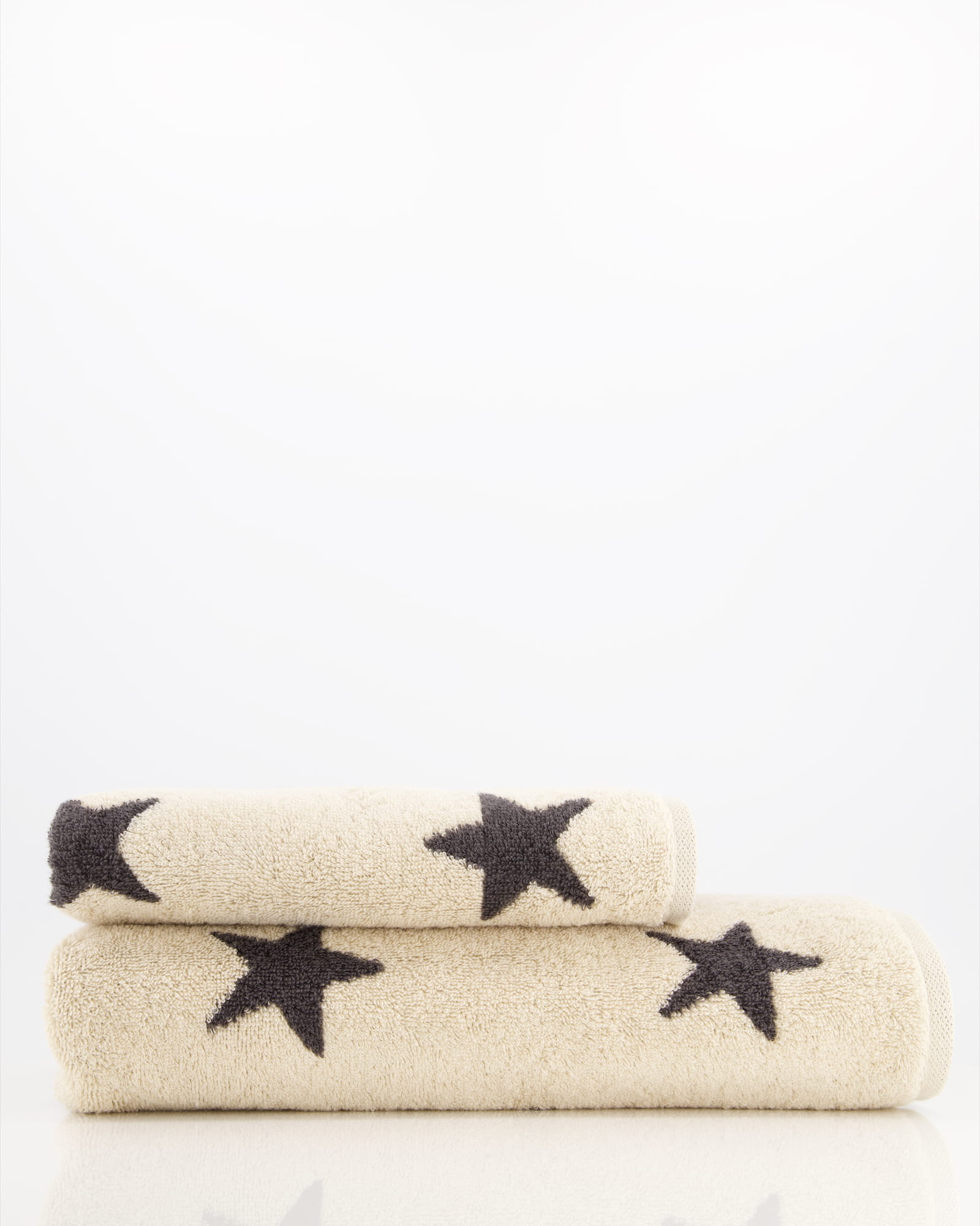 Cawö Handtücher NEW STARS Sterne groß 6260 beige/basalt - 37 - Duschtuch 70x140 cm
