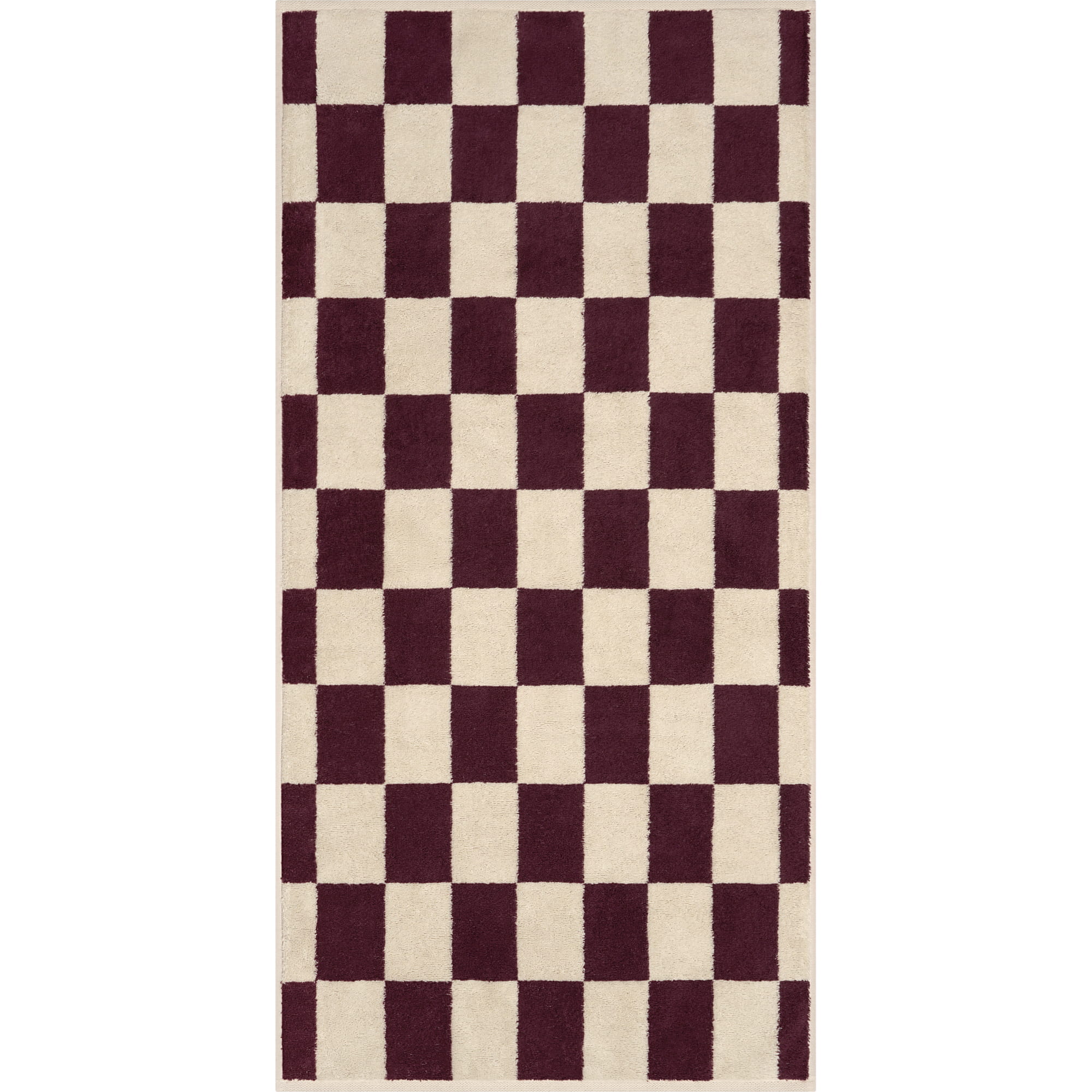 Cawö Handtücher Weekend Karo 6297 natur/burgund - 30 - Duschtuch 70x140 cm