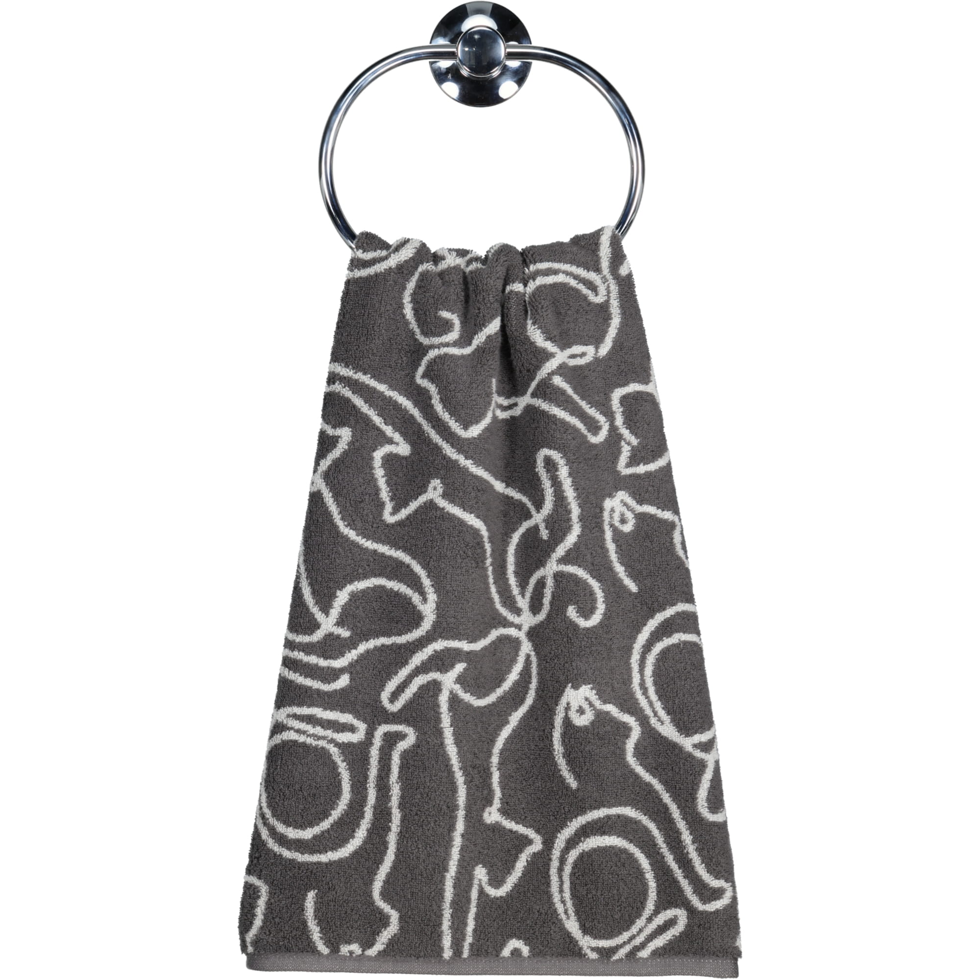 Cawö Handtücher CUTE CATS EDITION Cats 6264 basalt/platin - 77 - Handtuch 50x100 cm