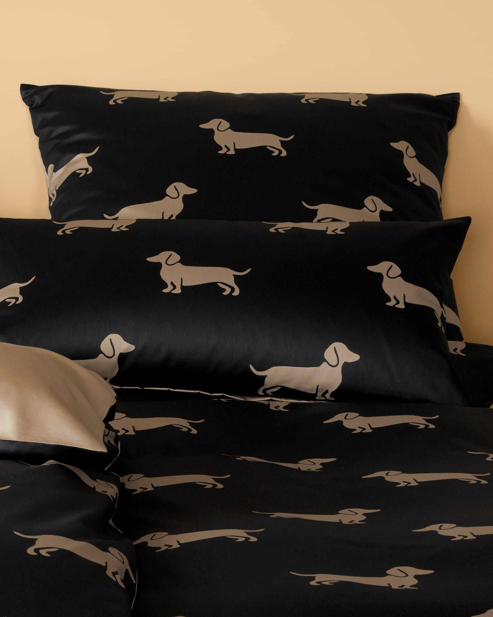 elegante Bettwäsche WE LOVE DOGS Dogs 24540 Schwarz-Beige - 9
