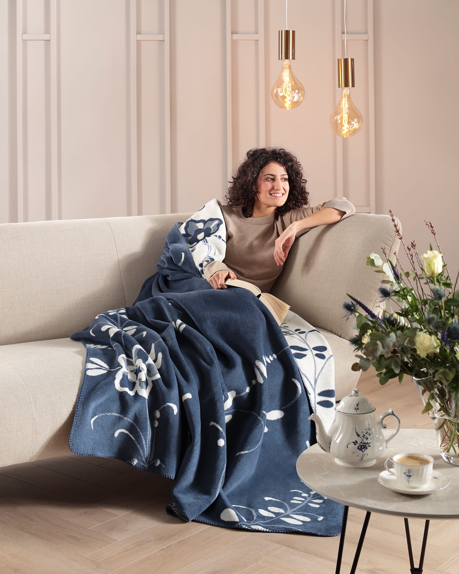 Villeroy & Boch Wohndecken Vieux Luxembourg Blau - 150x200 cm