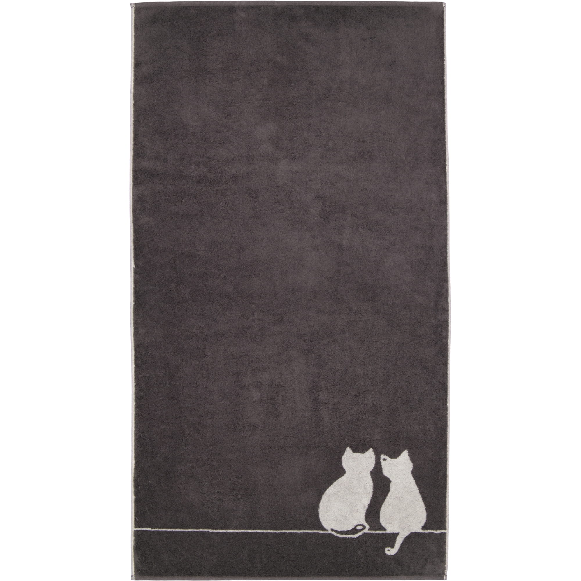 Cawö Handtücher CUTE CATS EDITION You & Me 6263 basalt/platin - 77 - Duschtuch 80x150 cm