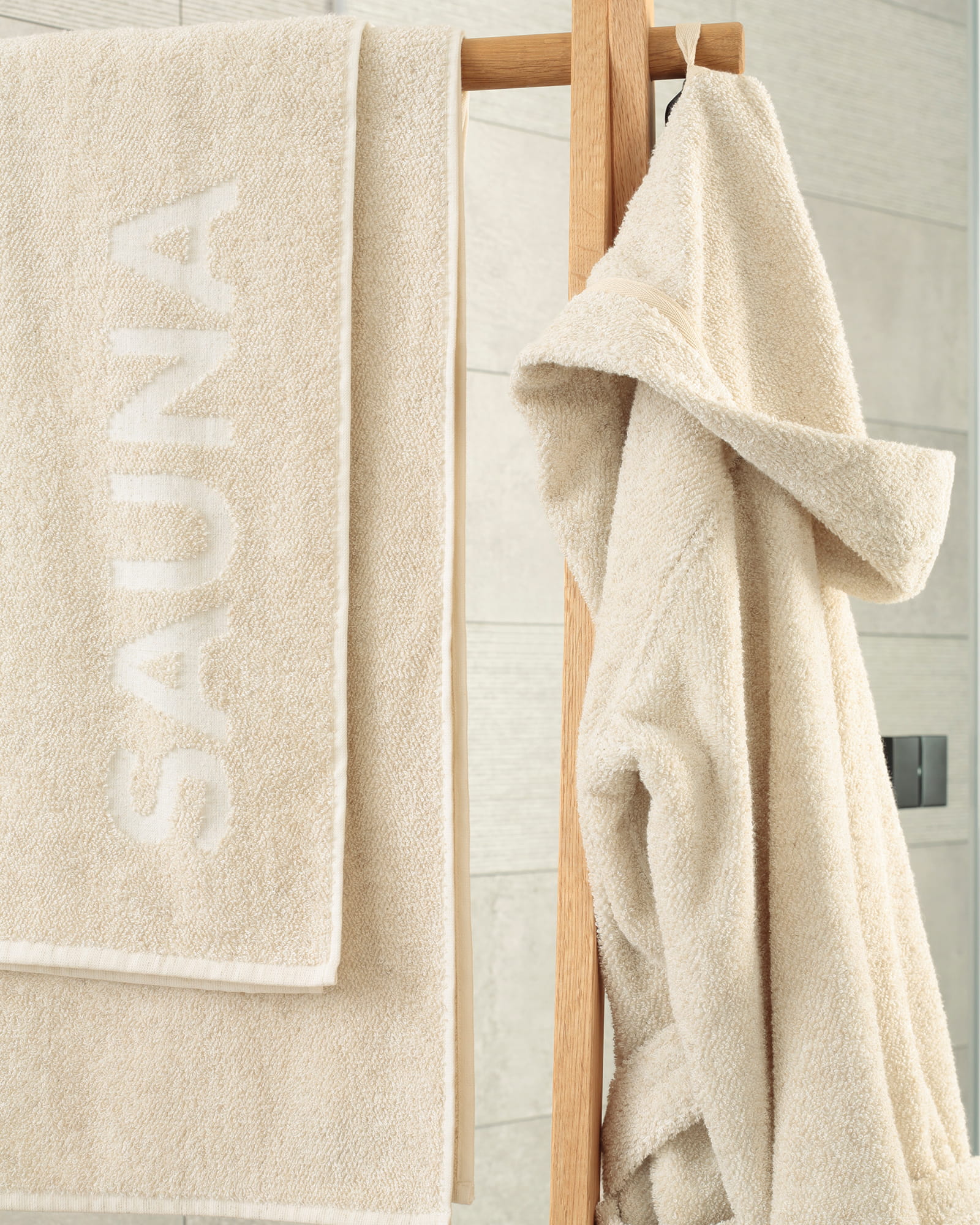 Cawö Bademäntel Damen Kapuze SAUNA Cotton & Hemp 846 natur - 33