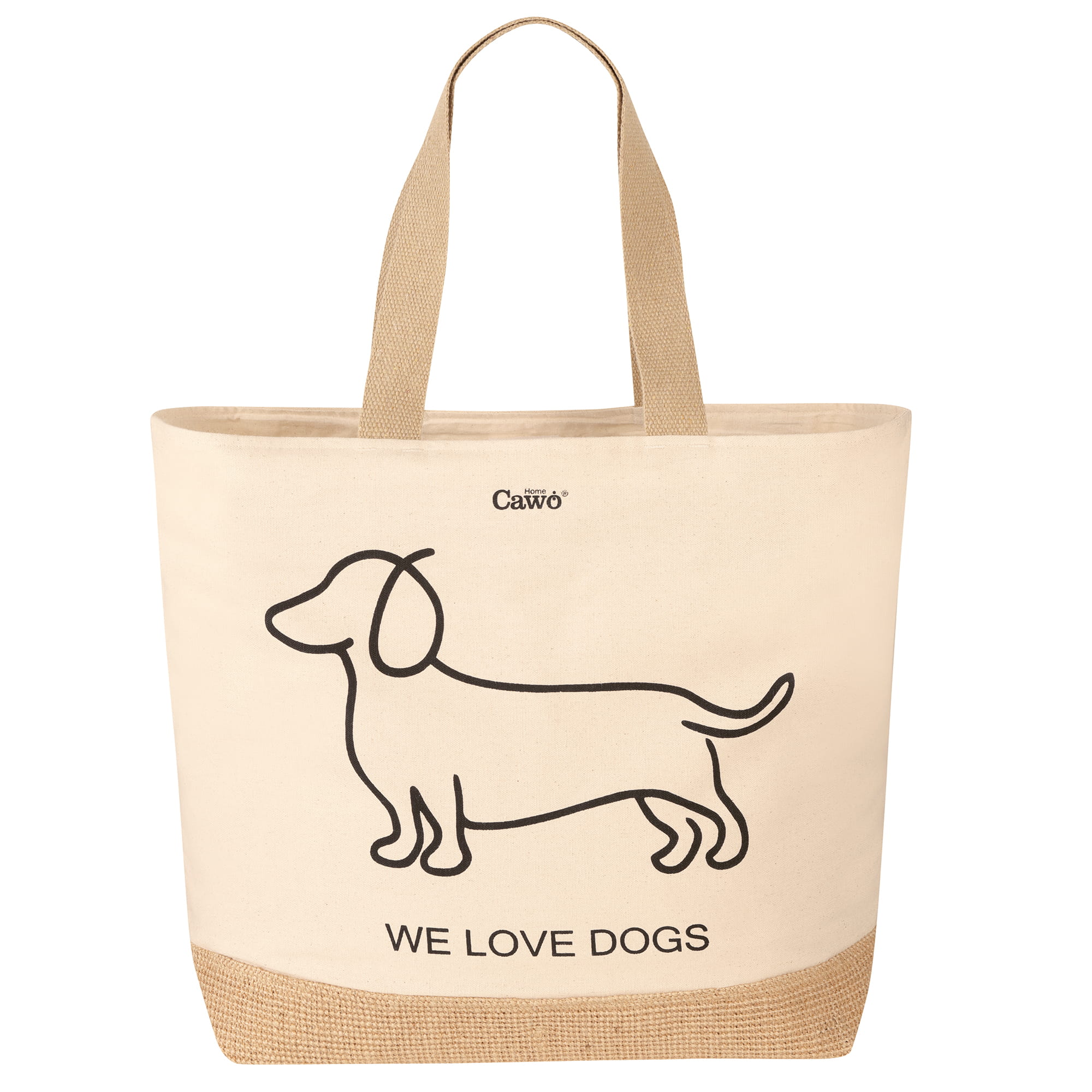 Cawö Home Beachbags WE LOVE DOGS Companion 55701 natur/schwarz - 39 - 40x55 cm