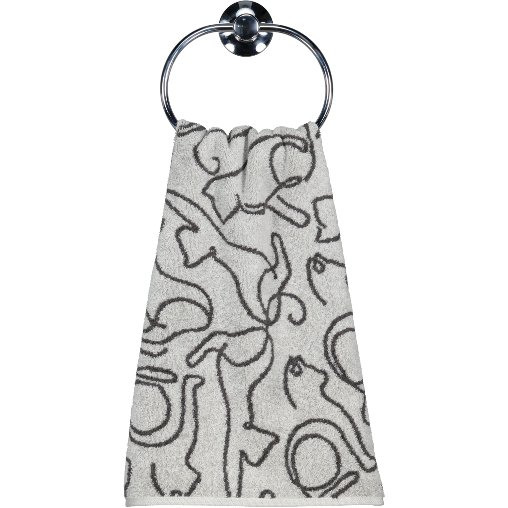 Cawö Handtücher CUTE CATS EDITION Cats 6264 platin/basalt - 70 - Handtuch 50x100 cm
