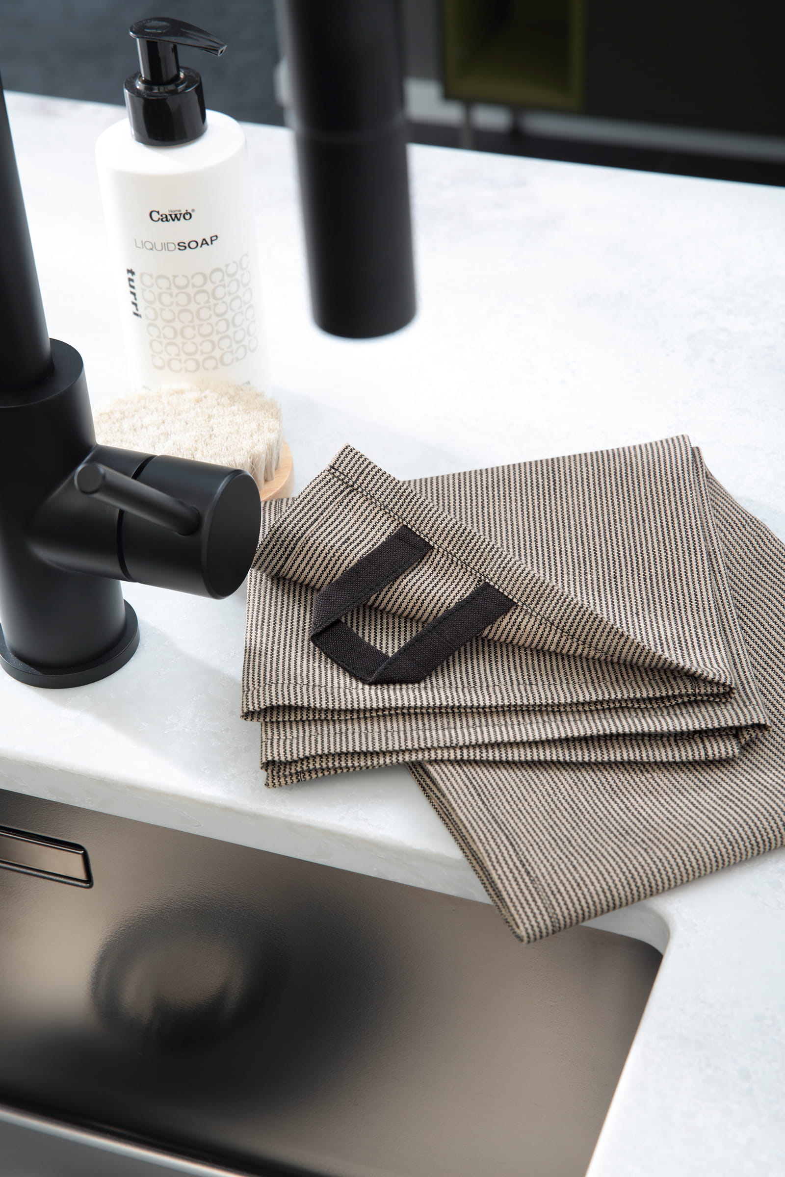 Cawö Home Geschirrtücher Cuisine Nature Allover 534 leinen - 30 - 50x70 cm