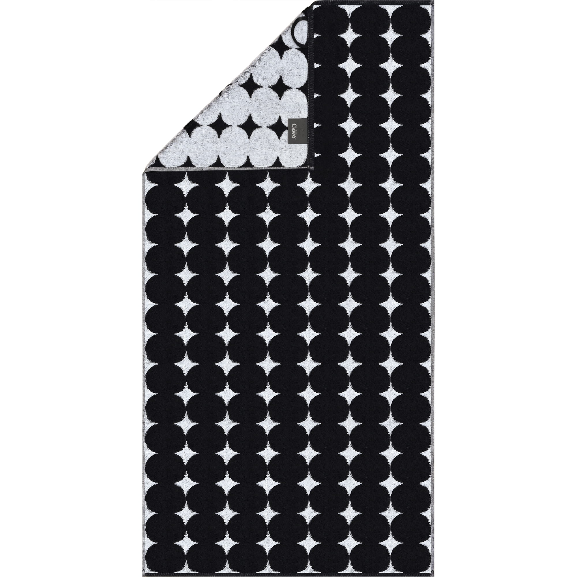 Cawö Handtücher Black&White Bubbles 6279 schwarz/weiß - 96 - Handtuch 50x100 cm
