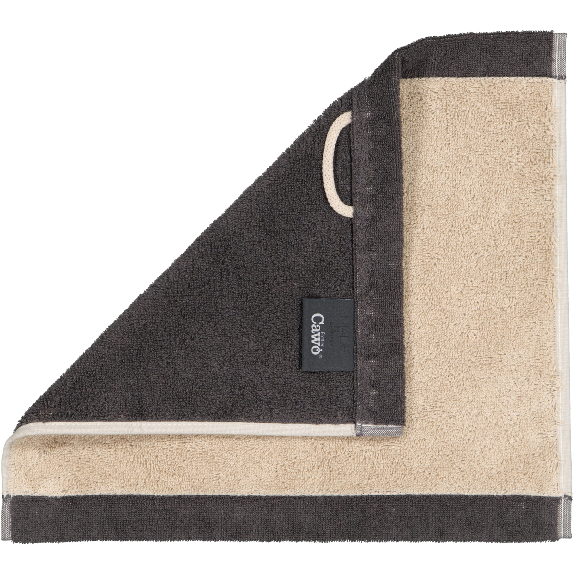 Cawö Handtücher Lifestyle Splash 7071 leinen/basalt - 37 - Seiflappen 30x30 cm