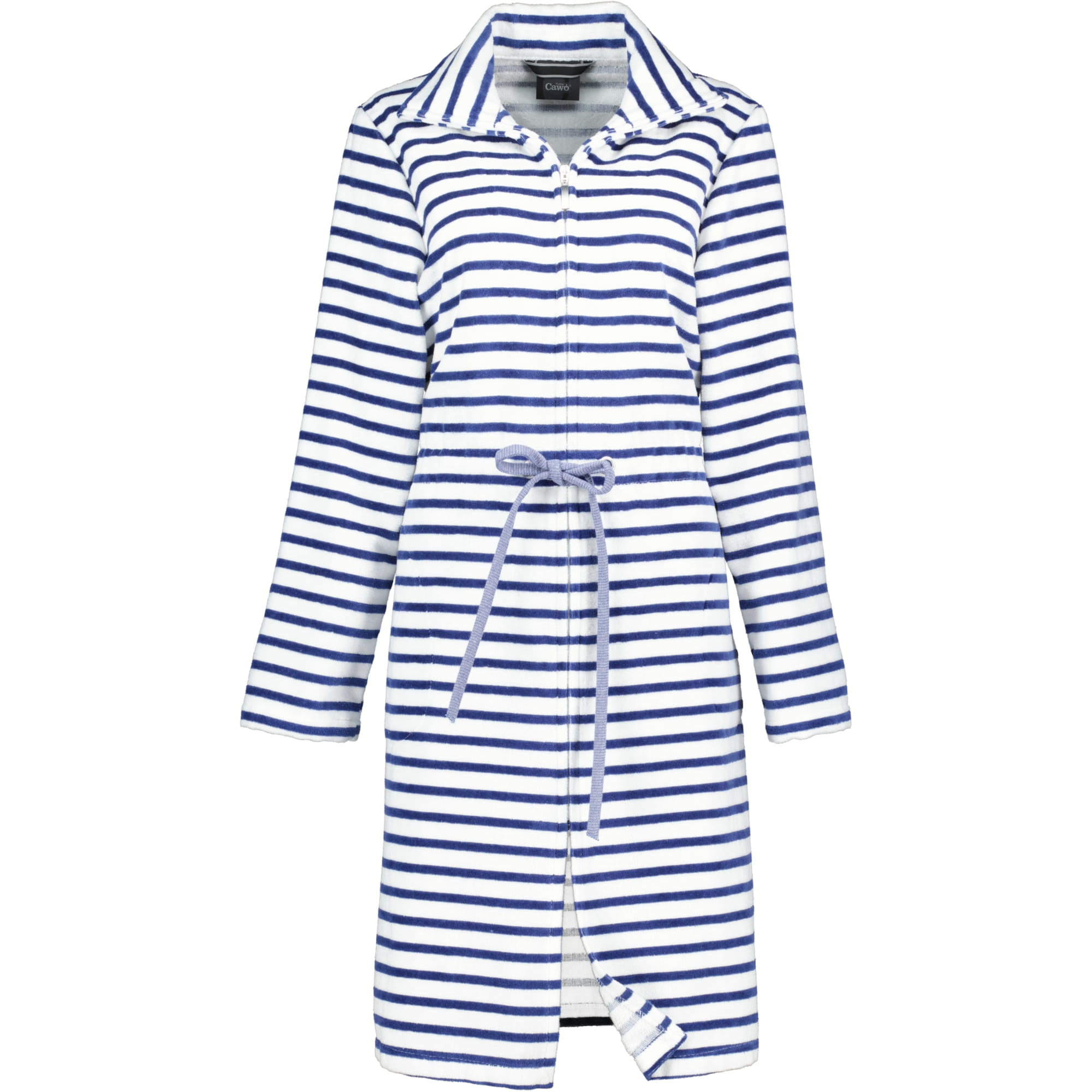 Cawö - Damen Bademantel Reißverschluss Breton 6597 - Farbe: navy - 16