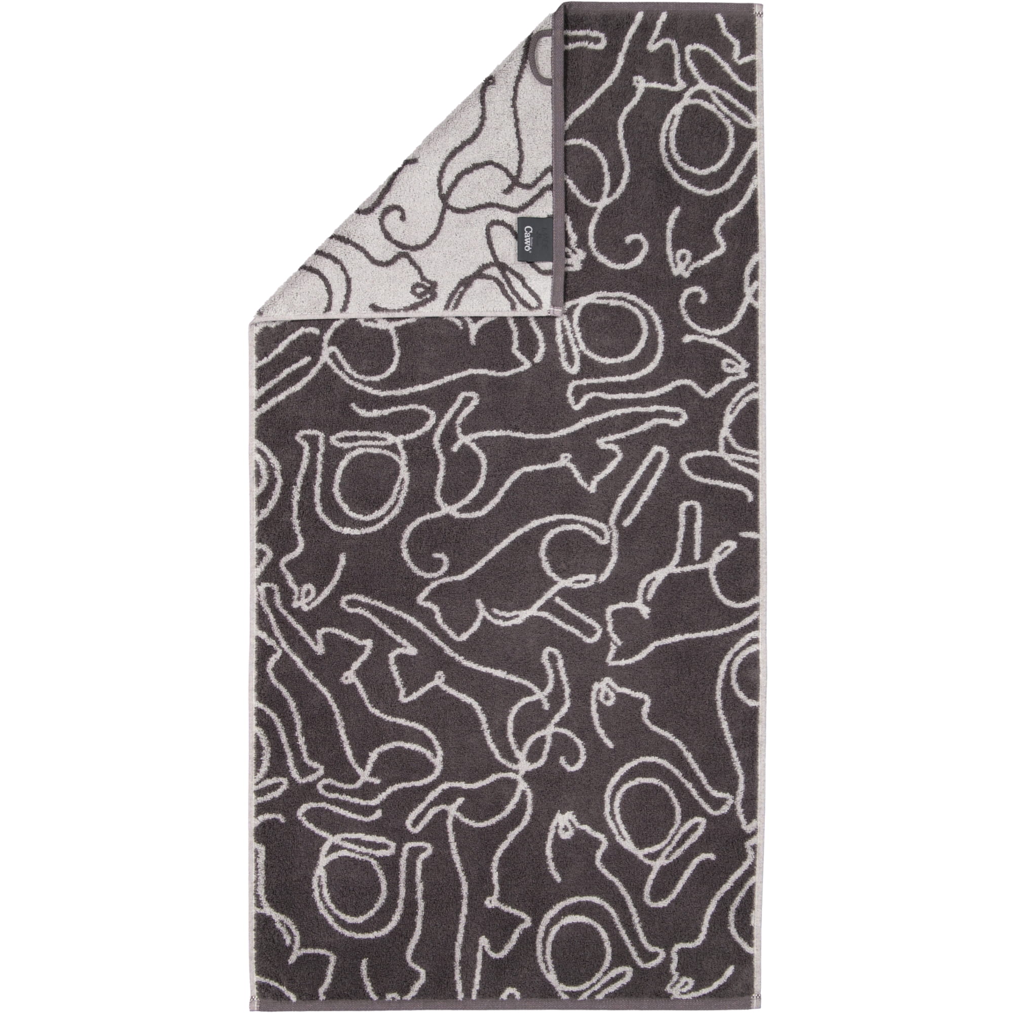 Cawö Handtücher CUTE CATS EDITION Cats 6264 basalt/platin - 77