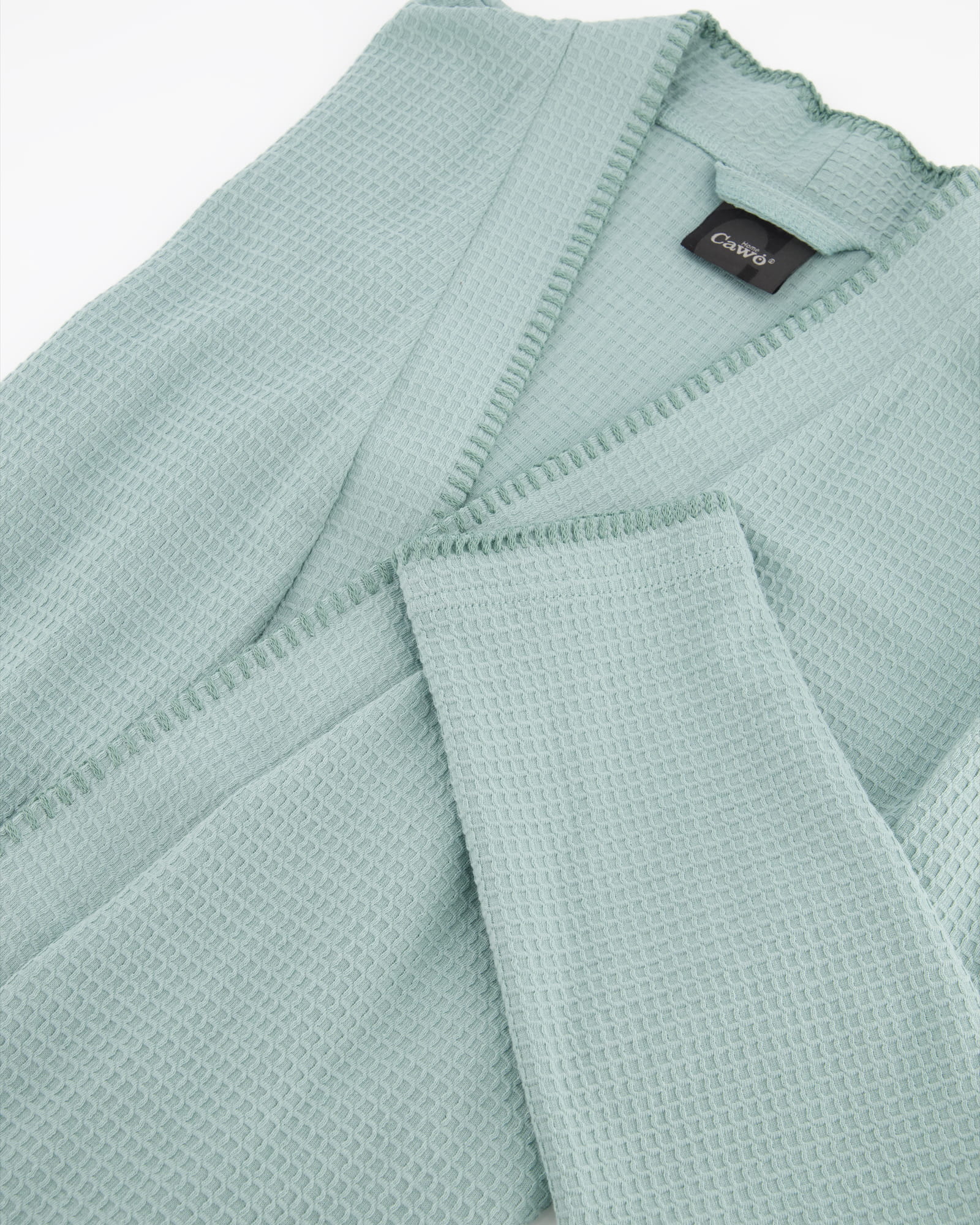 Cawö Home Damen Bademantel Kimono Pique 812 - Farbe: salbei - 44
