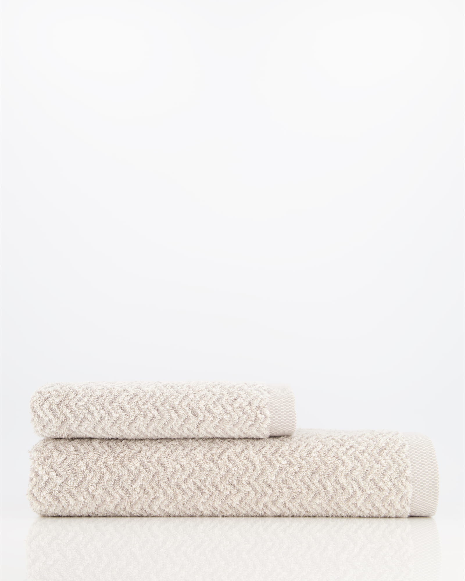 Möve - Brooklyn Fischgrat - Farbe:  nature/cashmere - 071 (1-0567/8970) - Handtuch 50x100 cm