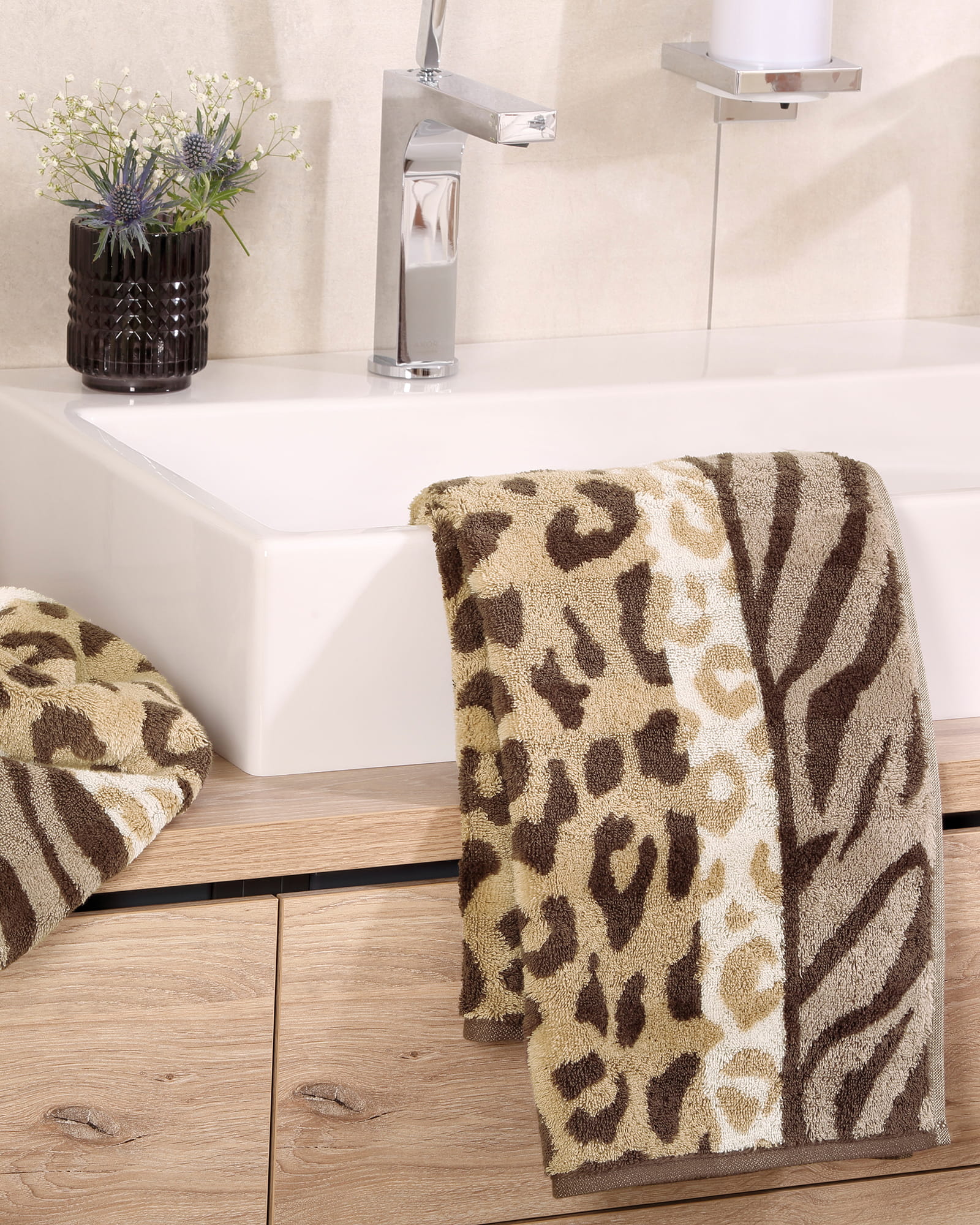 Cawö Handtücher Noblesse Animal 1090 sand - 33 - Duschtuch 80x150 cm