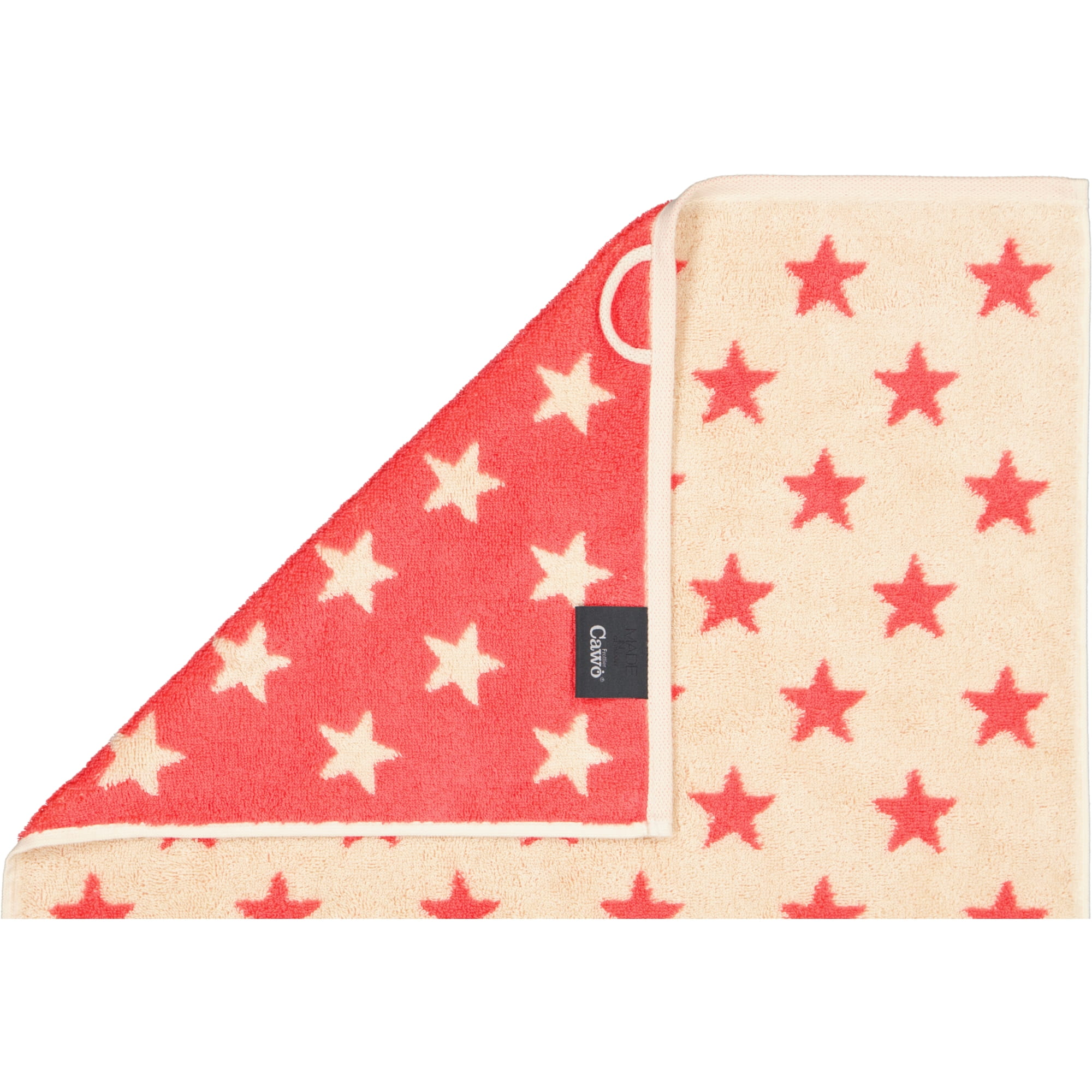 Cawö Handtücher NEW STARS Sterne klein 6261 beige/pink - 32 - Gästetuch 30x50 cm