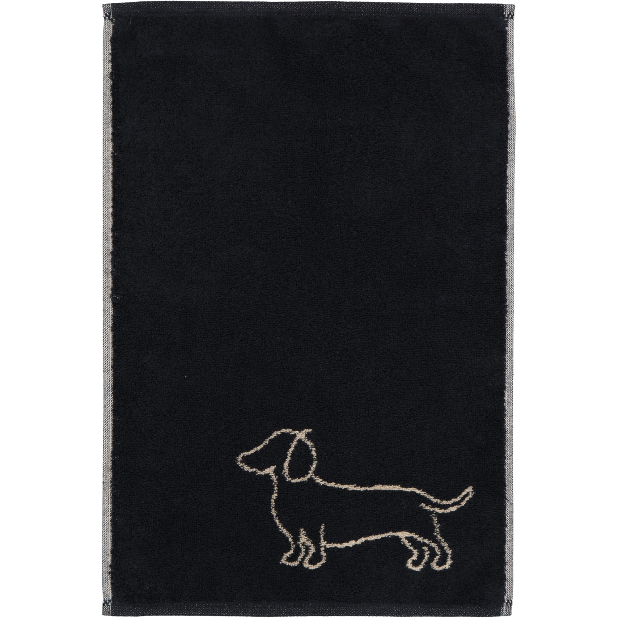 Cawö Handtücher WE LOVE DOGS Companion 6248 Schwarz-Beige - 93 - Gästetuch 30x50 cm