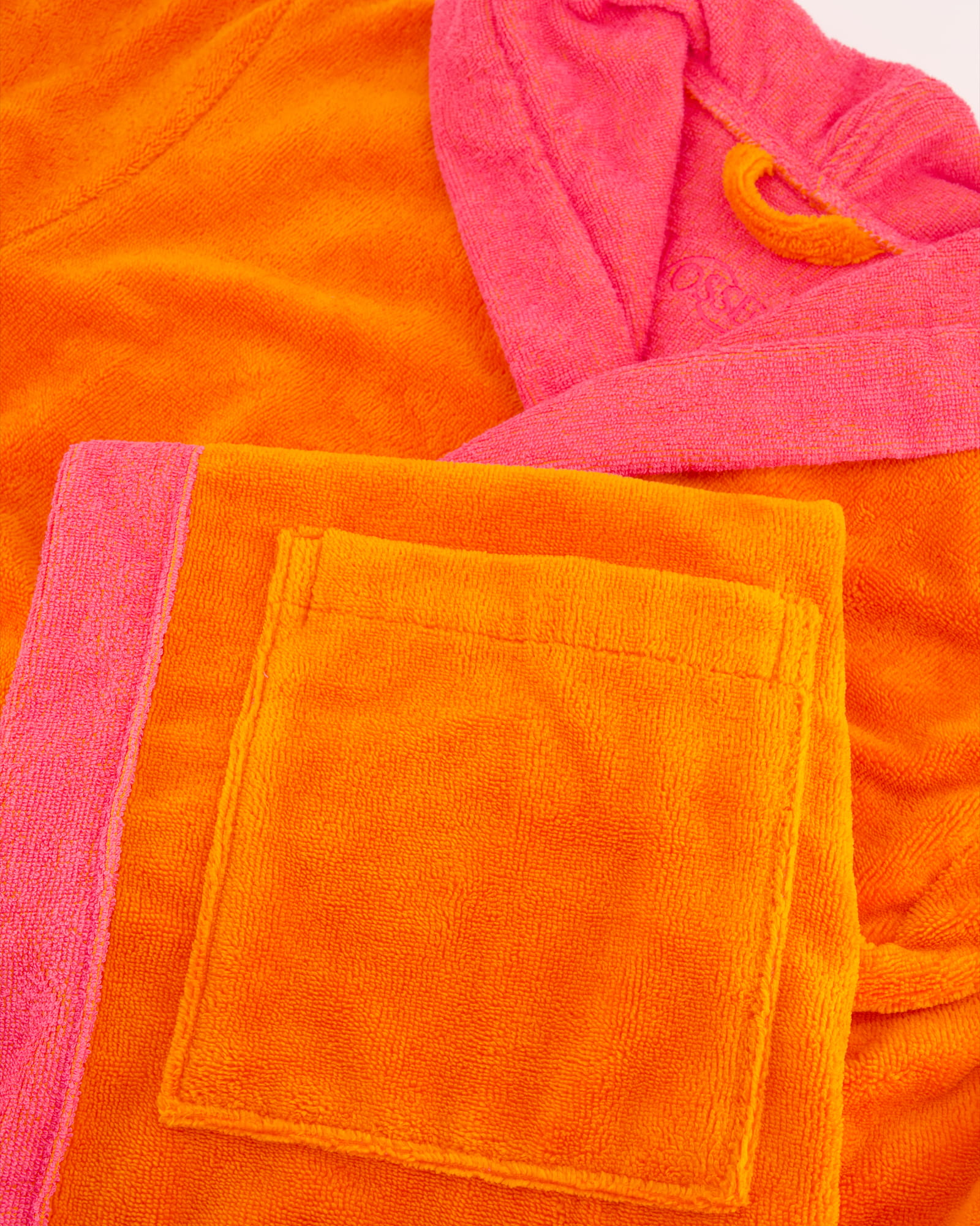 Vossen Bademäntel unisex Kapuze Poppy electric orange/prim rose - 0033 - XL