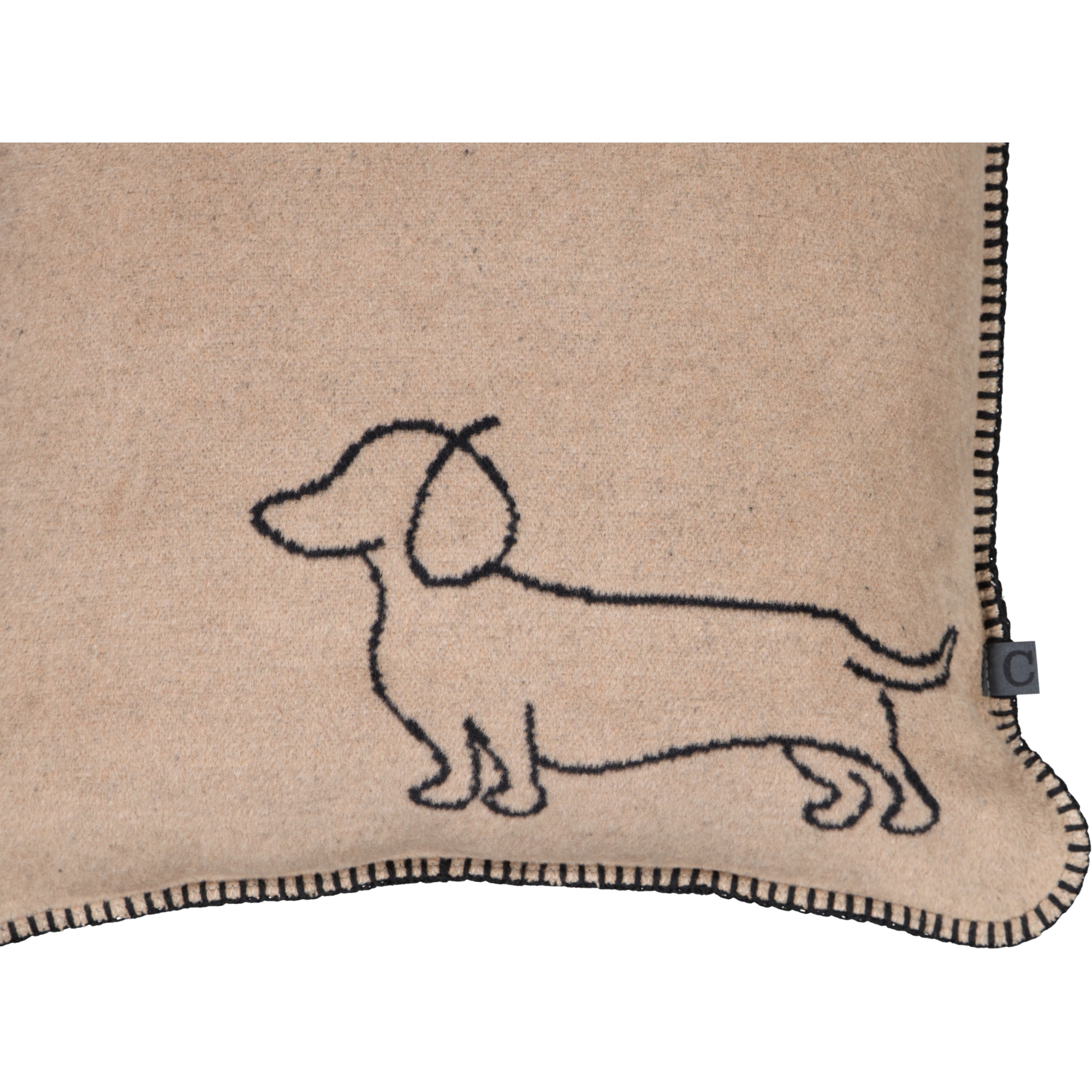 Cawö Kissenhüllen WE LOVE DOGS Companion 62480 schwarz/beige - 93 - 50x50 cm