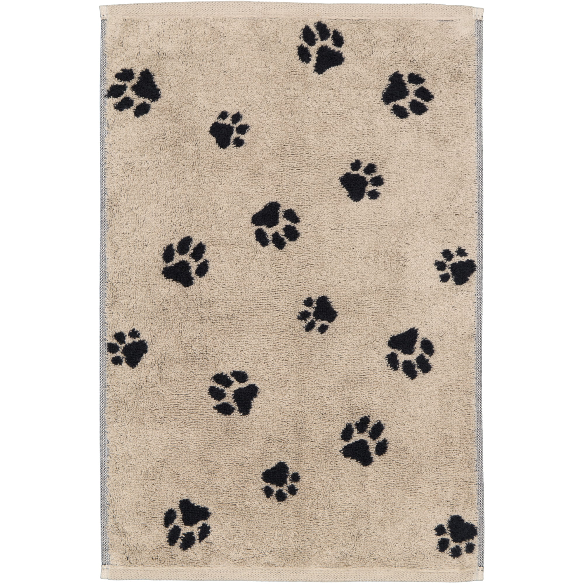 Cawö Handtücher WE LOVE DOGS Paws 6247 Schwarz-Beige - 93 - Gästetuch 30x50 cm