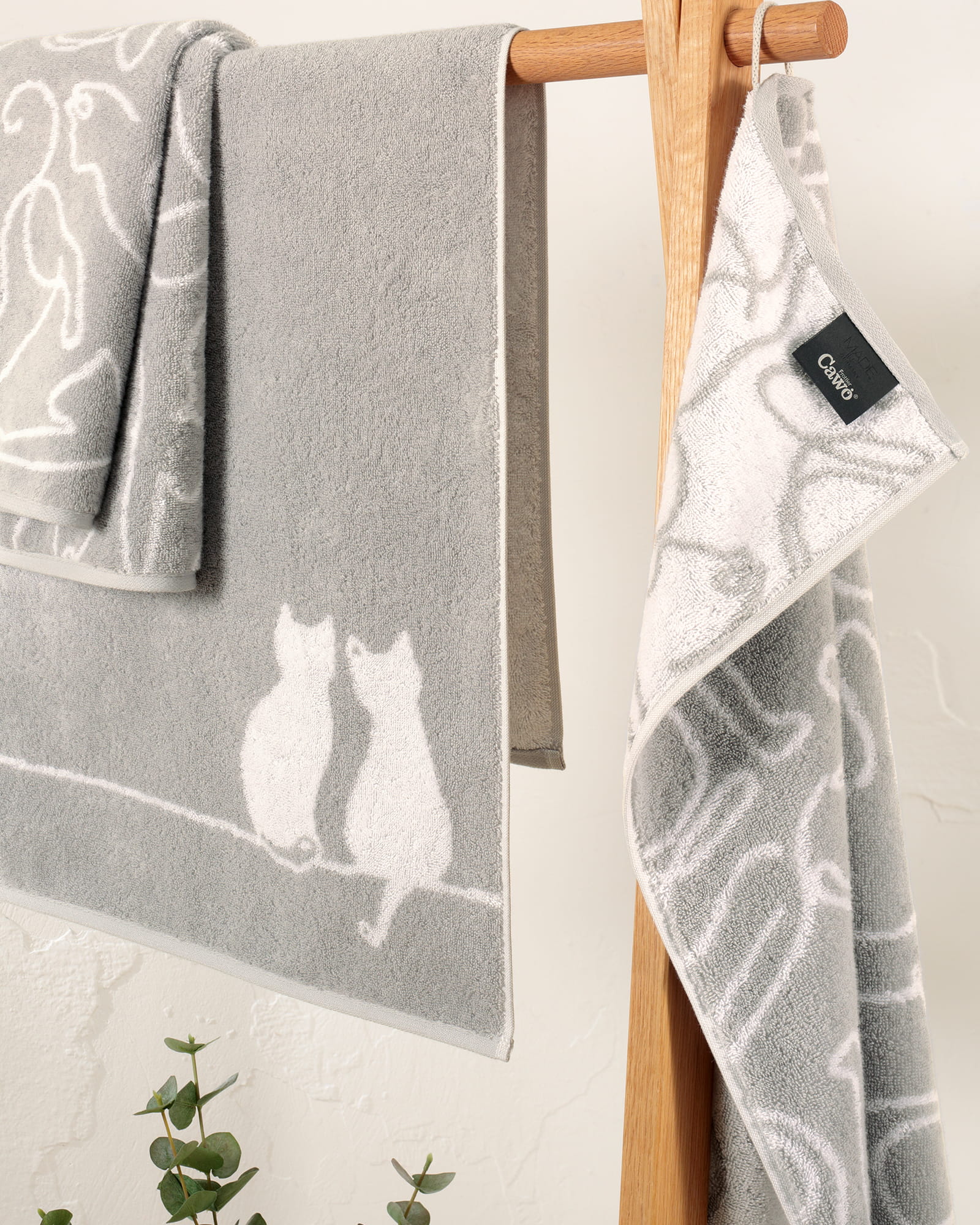 Cawö Handtücher CUTE CATS EDITION You & Me 6263 platin/weiß - 76 - Gästetuch 30x50 cm