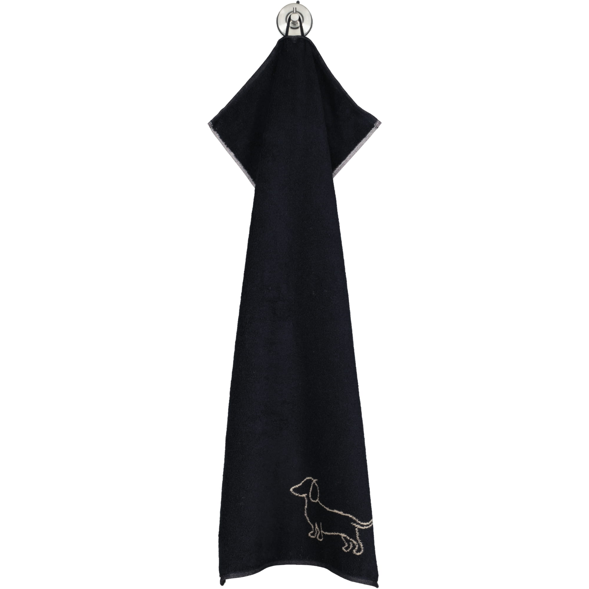 Cawö Handtücher WE LOVE DOGS Companion 6248 Schwarz-Beige - 93 - Handtuch 50x100 cm