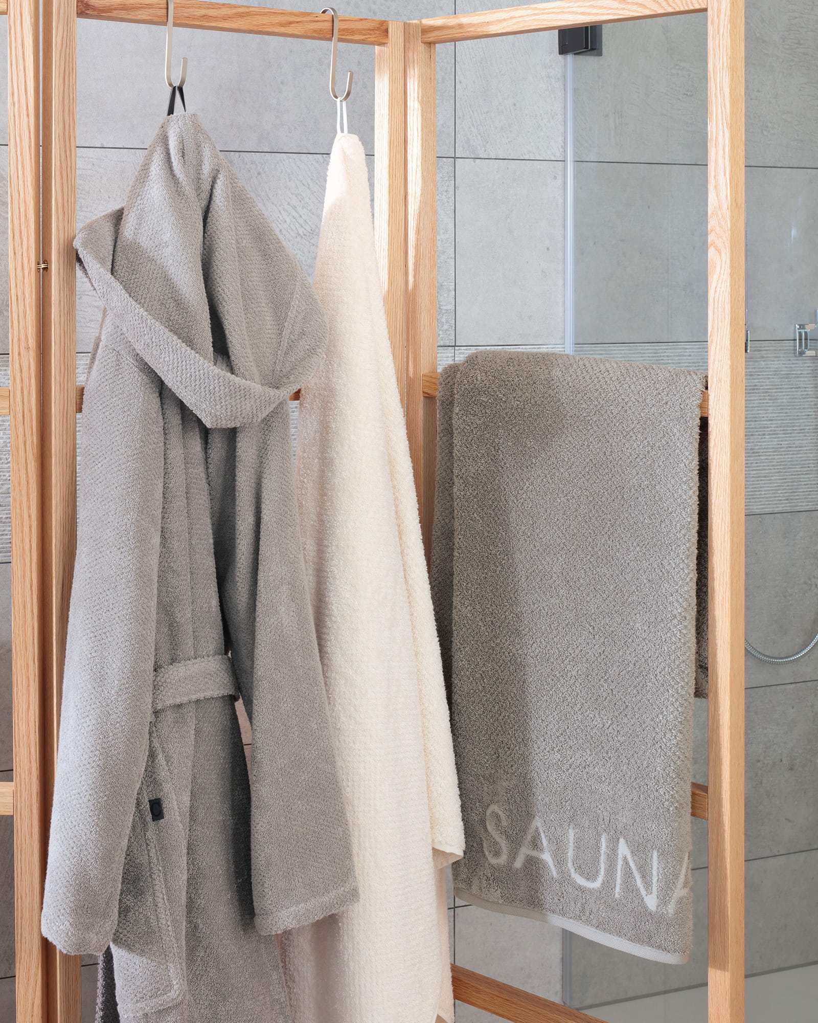 Cawö Saunatücher Pure 6501 stein - 727 - 80x200 cm