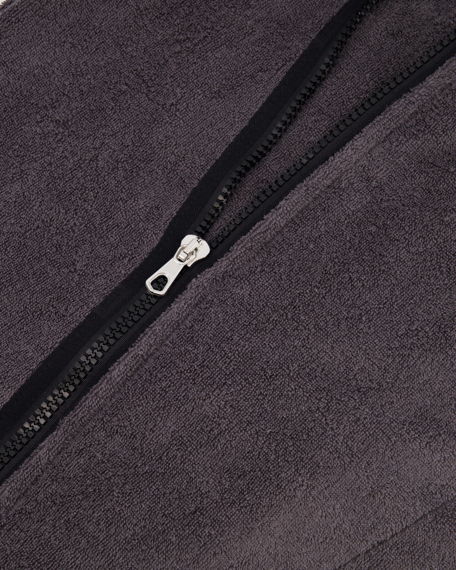 Cawö Herren Bademantel New Zipper Kapuze RV 6516 - Farbe: anthrazit-schwarz - 774