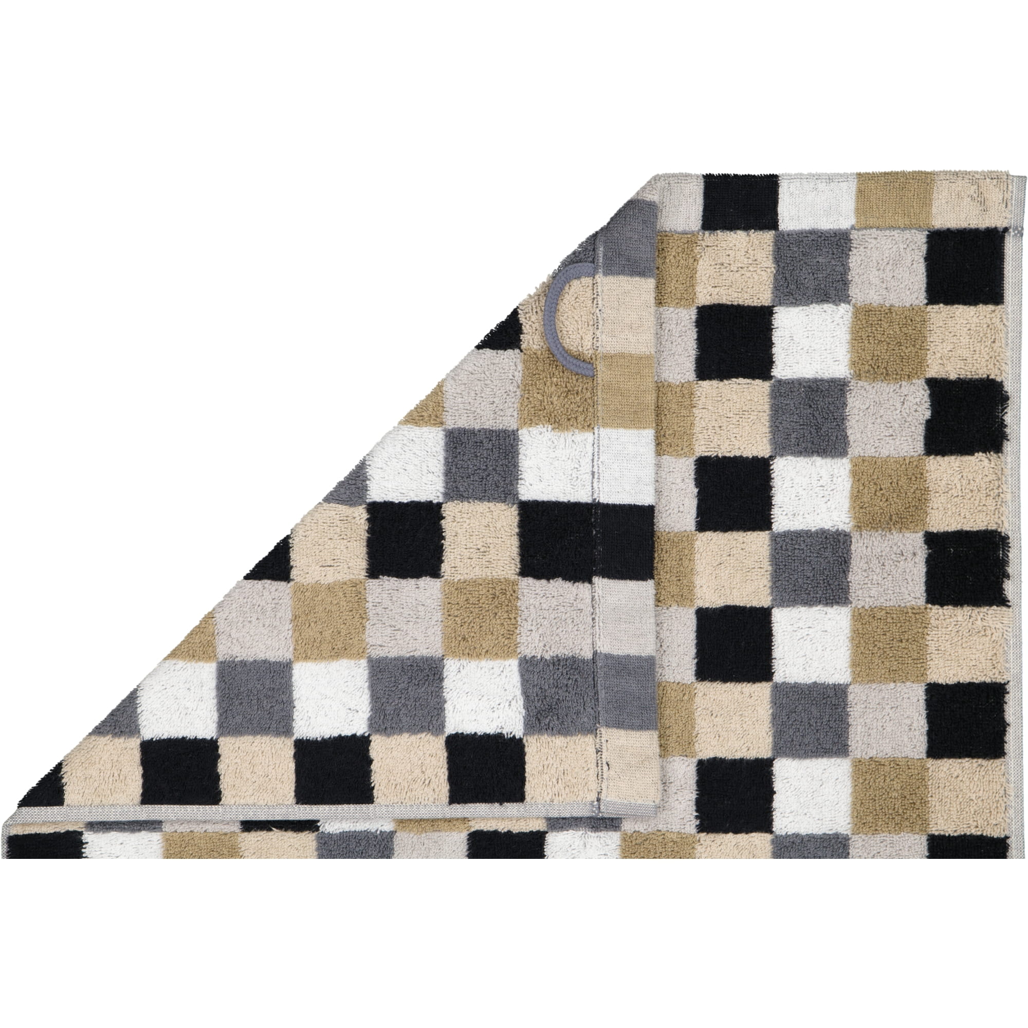 Cawö - Life Style Karo 7047 - Farbe: 37 - kiesel - Waschhandschuh 16x22 cm