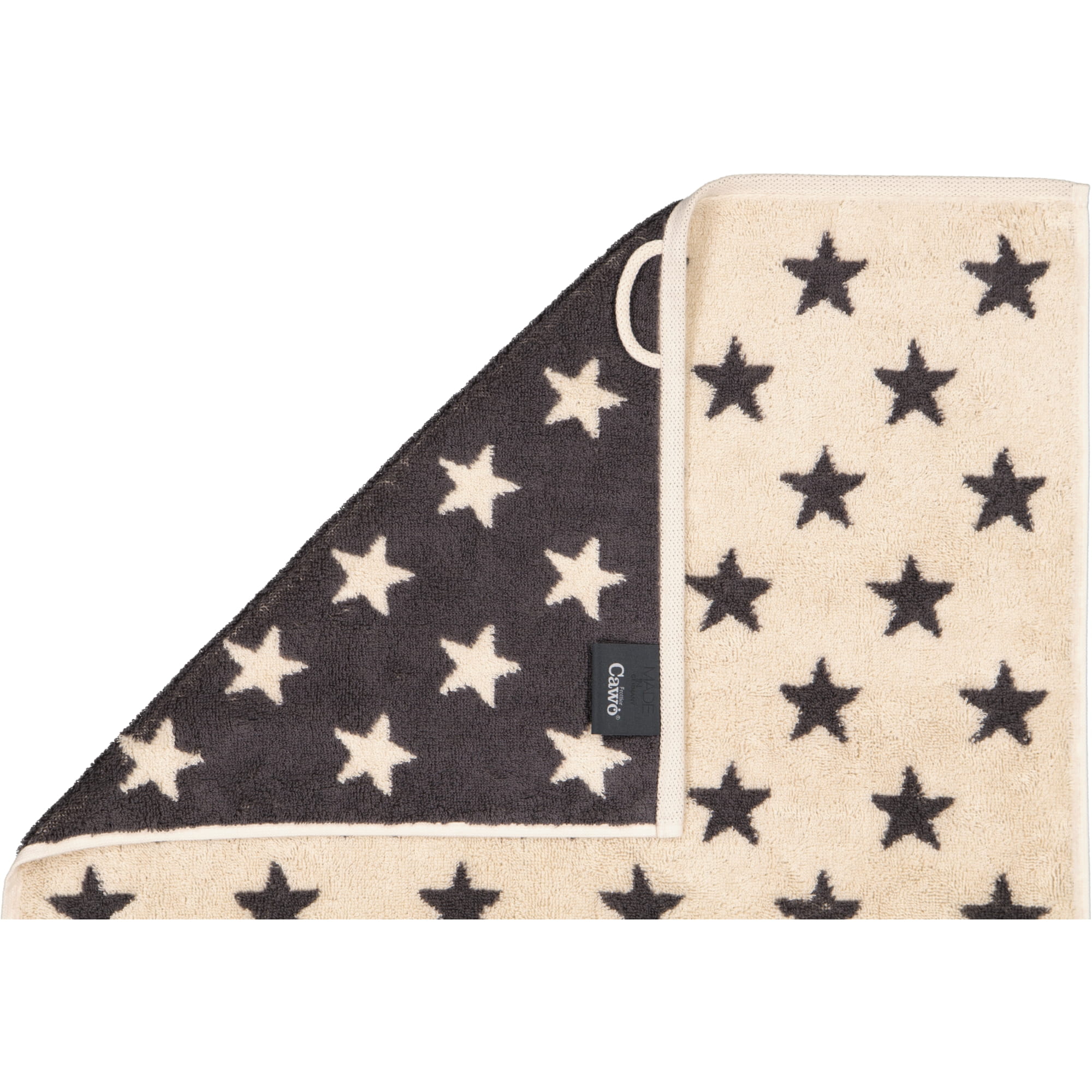 Cawö Handtücher NEW STARS Sterne klein 6261 beige/basalt - 37 - Gästetuch 30x50 cm