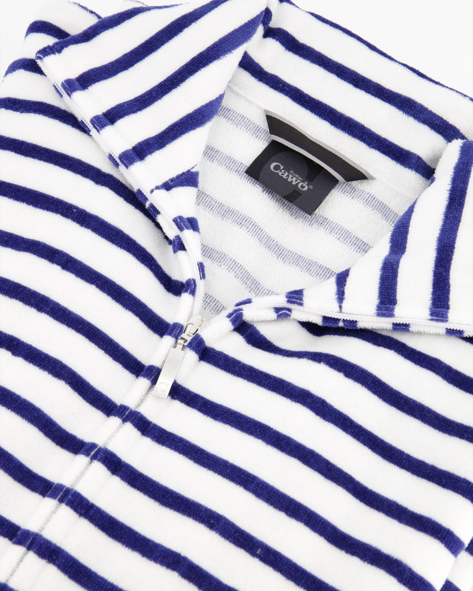 Cawö - Damen Bademantel Reißverschluss Breton 6597 - Farbe: navy - 16