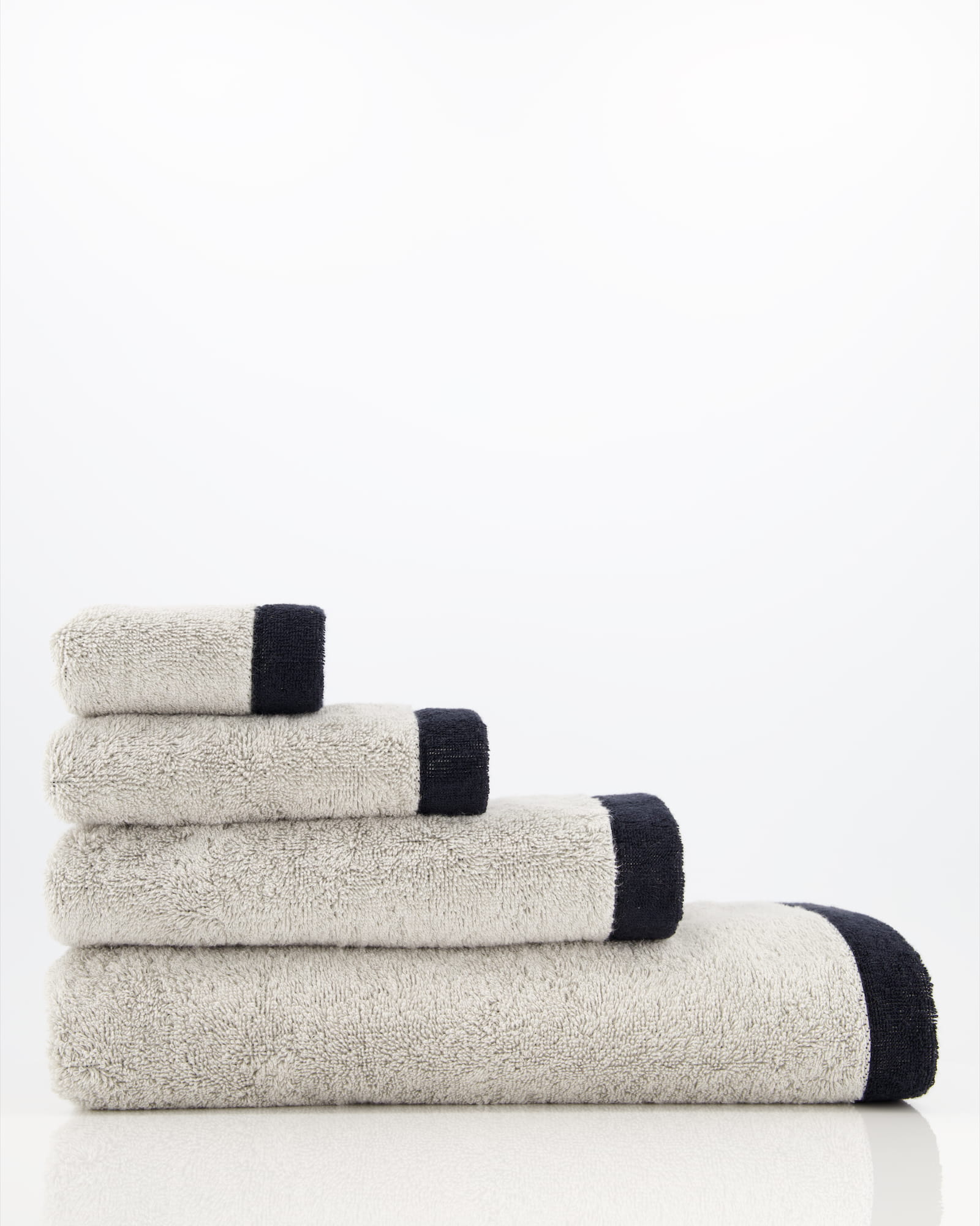 Cawö Handtücher Lifestyle Splash 7071 platin/schwarz - 79 - Seiflappen 30x30 cm