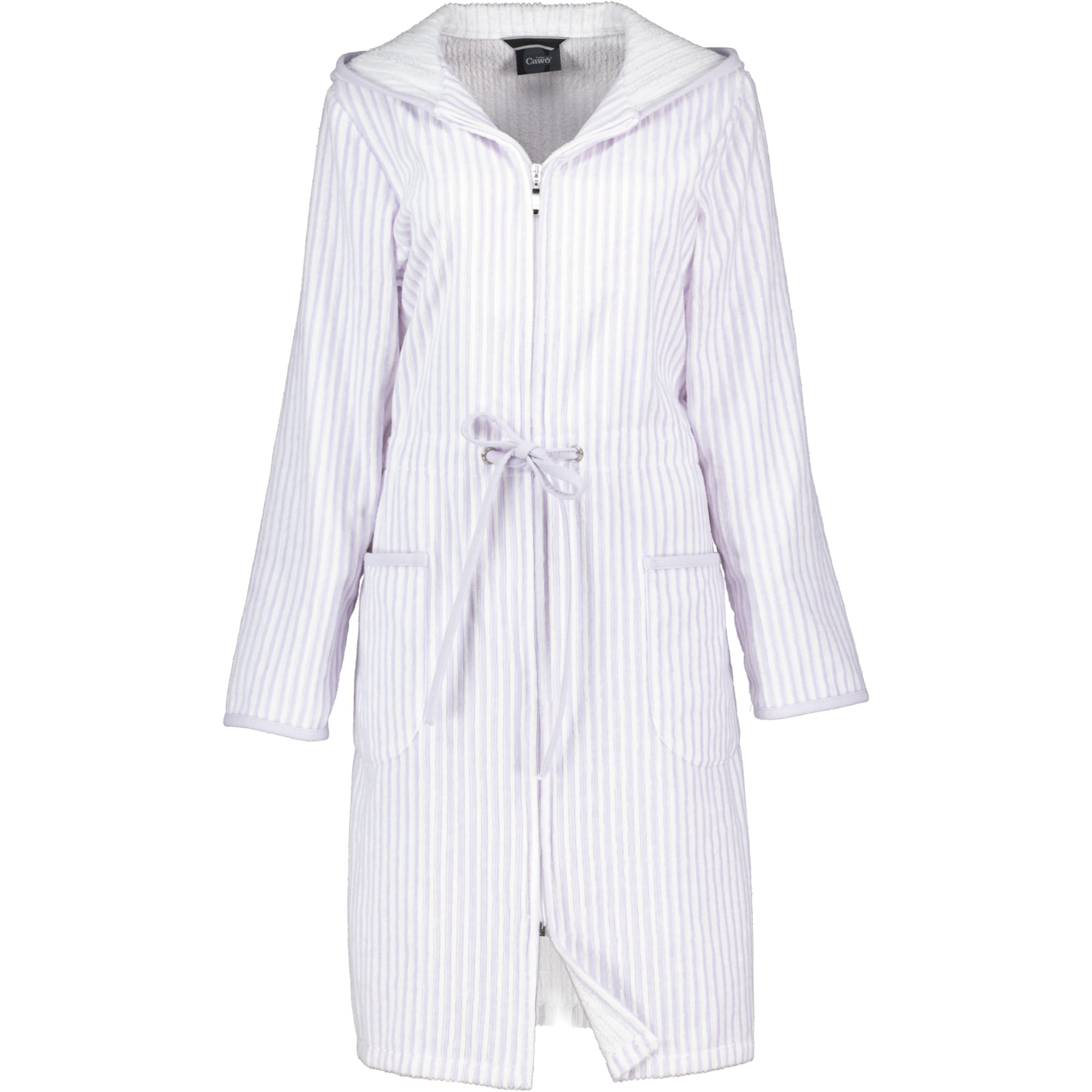 Cawö - Damen Bademantel kurz Kapuze TG RV 6416 - Farbe: flieder - 86