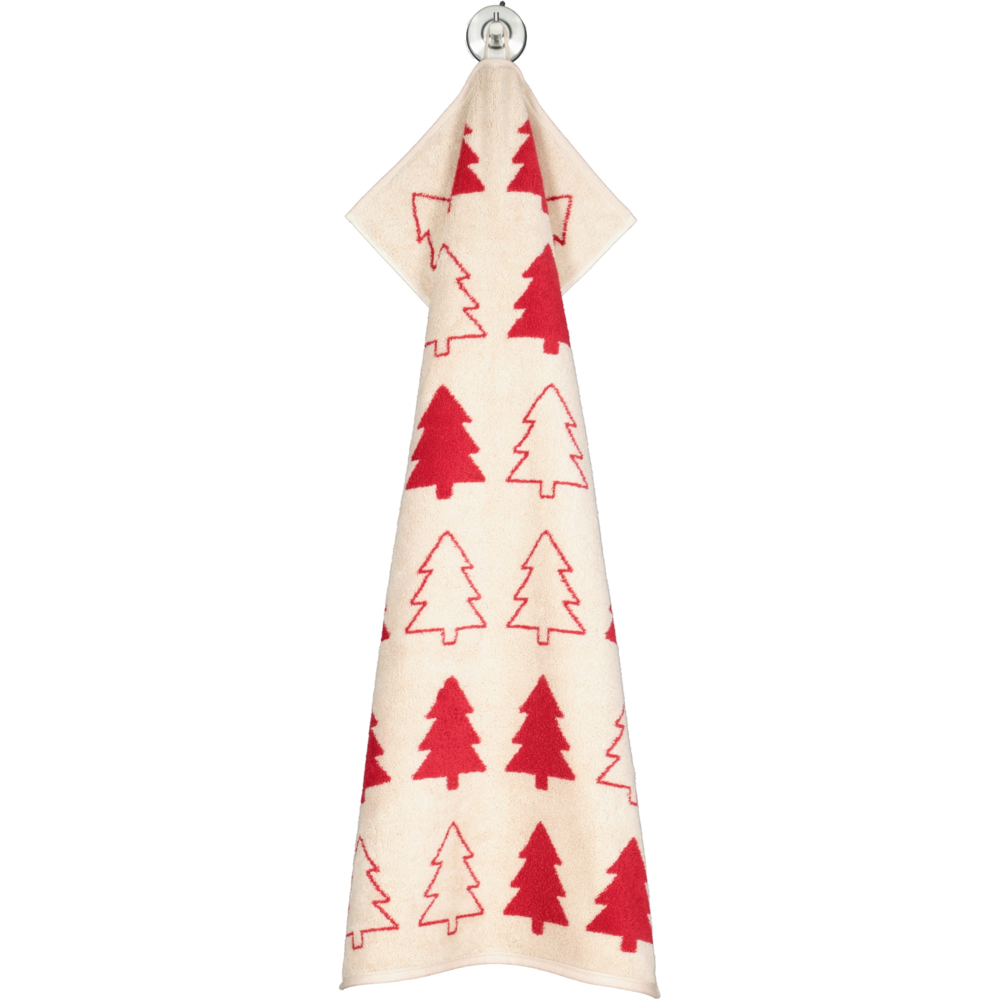 Cawö Handtücher Christmas Edition Tannenbäume 794 natur-rot - 32 - Handtuch 50x100 cm