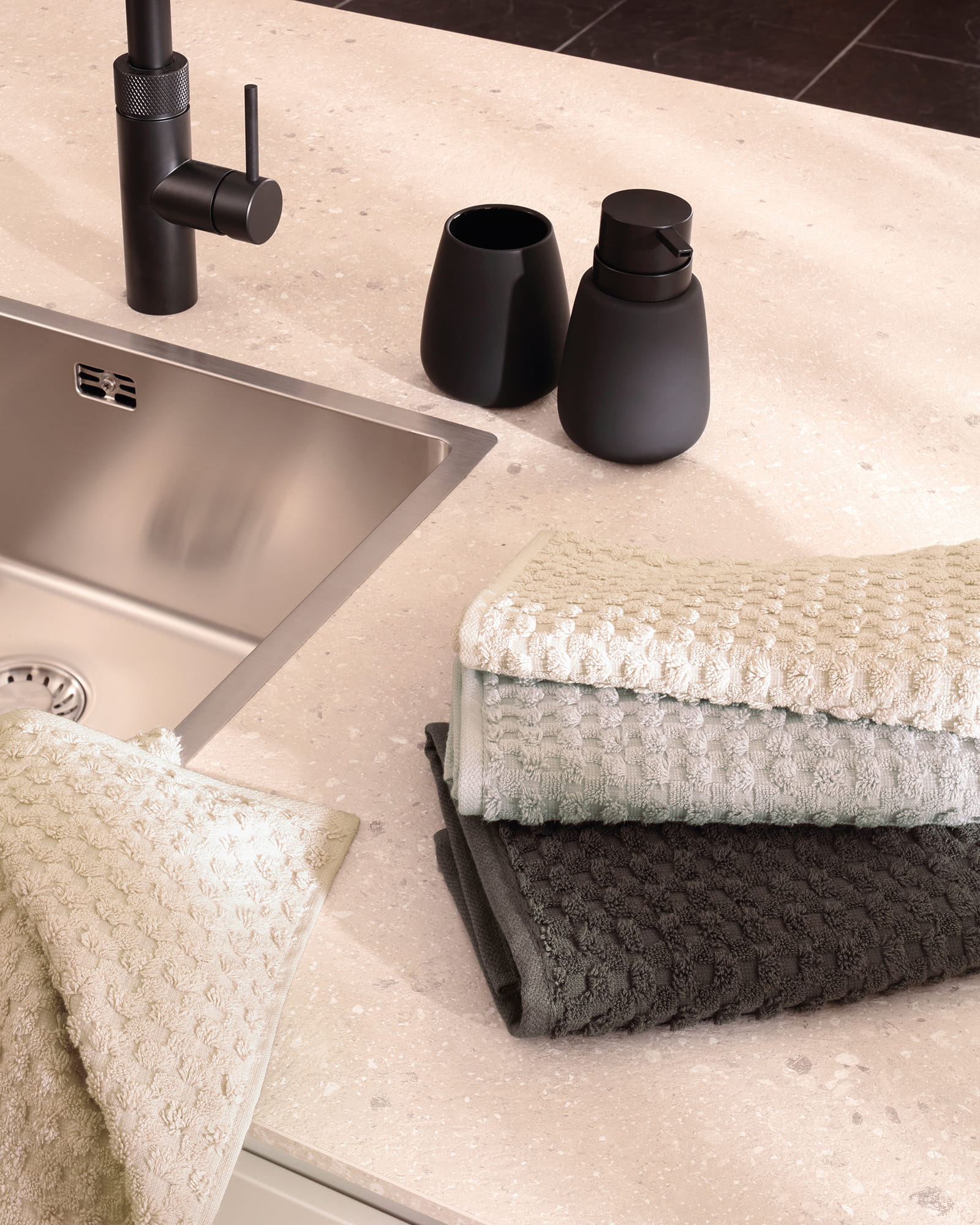 Cawö Küchenhandtücher Cuisine Pro Uni 520 burgund - 277 - 50x50 cm