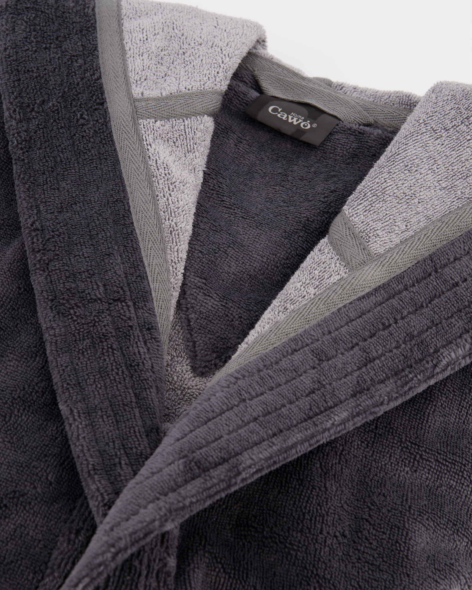 Cawö Home Herren Bademantel Kapuze 801 - Farbe: anthrazit - 71