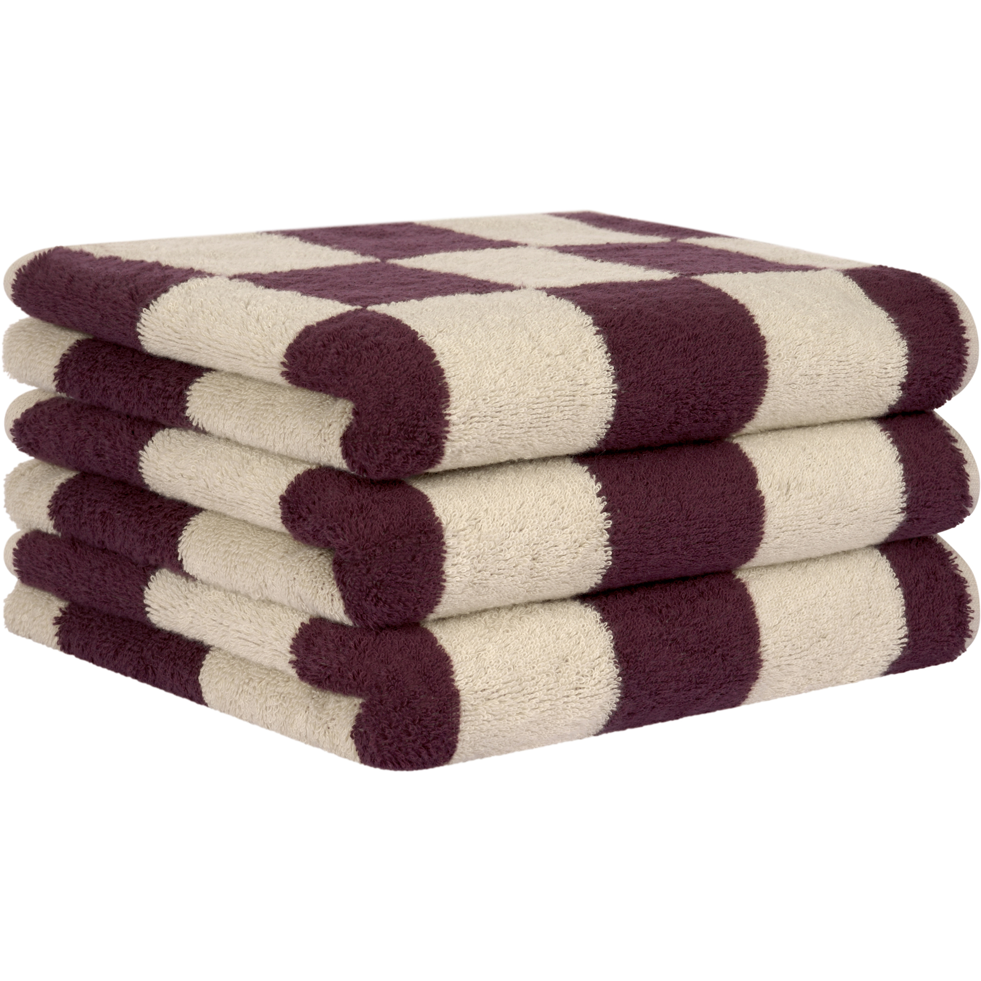 Cawö Handtücher Weekend Karo 6297 natur/burgund - 30 - Duschtuch 70x140 cm