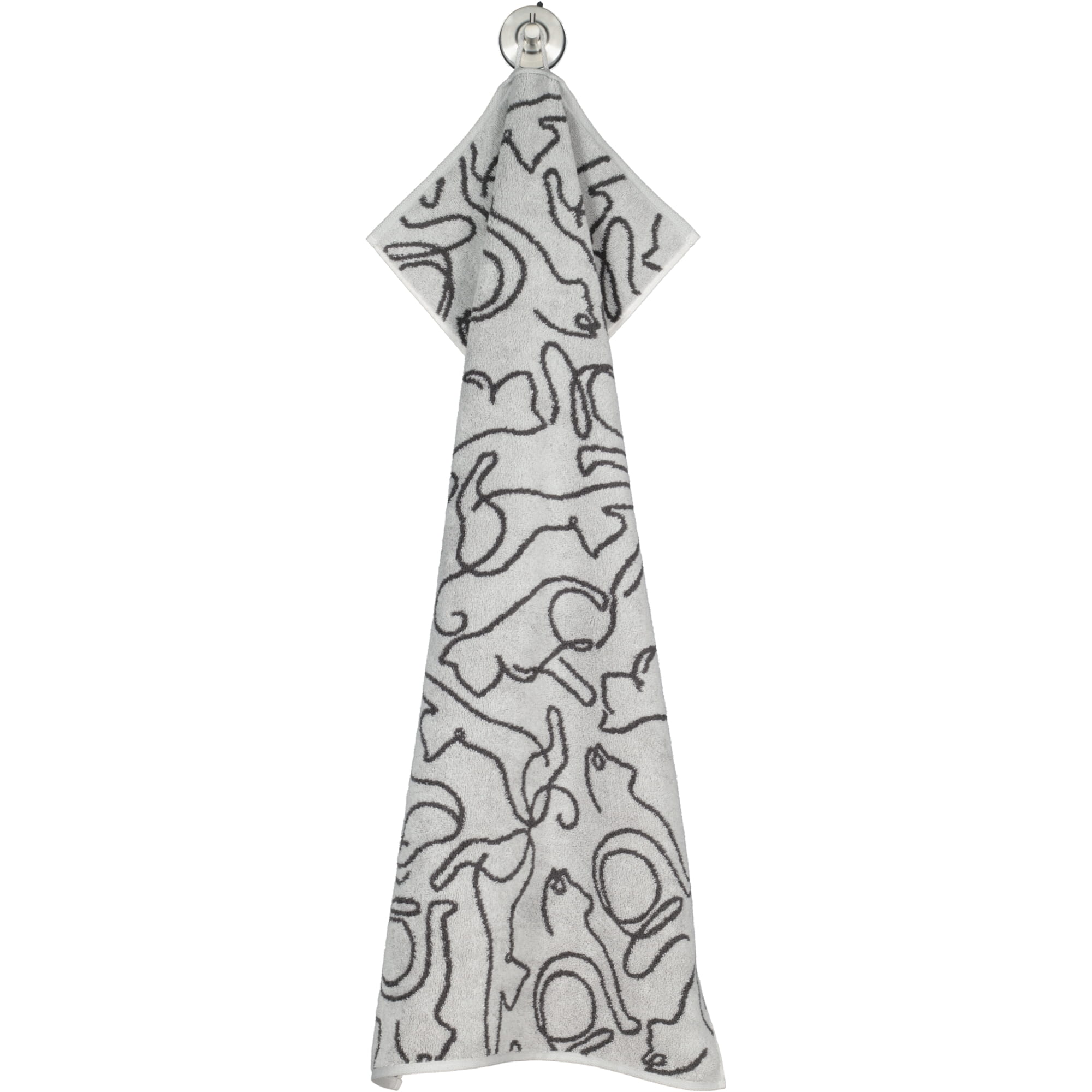 Cawö Handtücher CUTE CATS EDITION Cats 6264 platin/basalt - 70 - Handtuch 50x100 cm