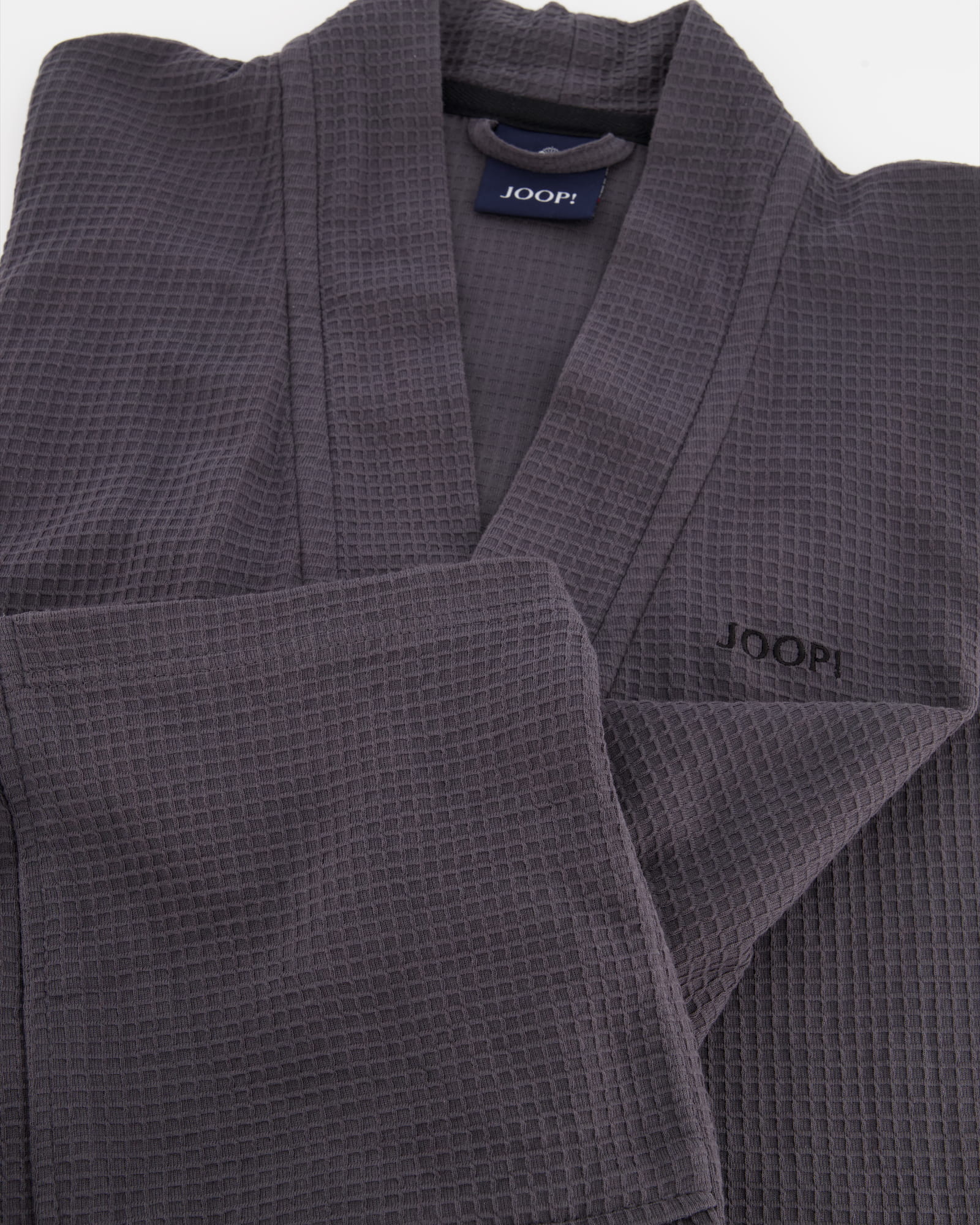 JOOP Herren Bademantel Kimono Pique 1656 - Farbe: Anthrazit - 767