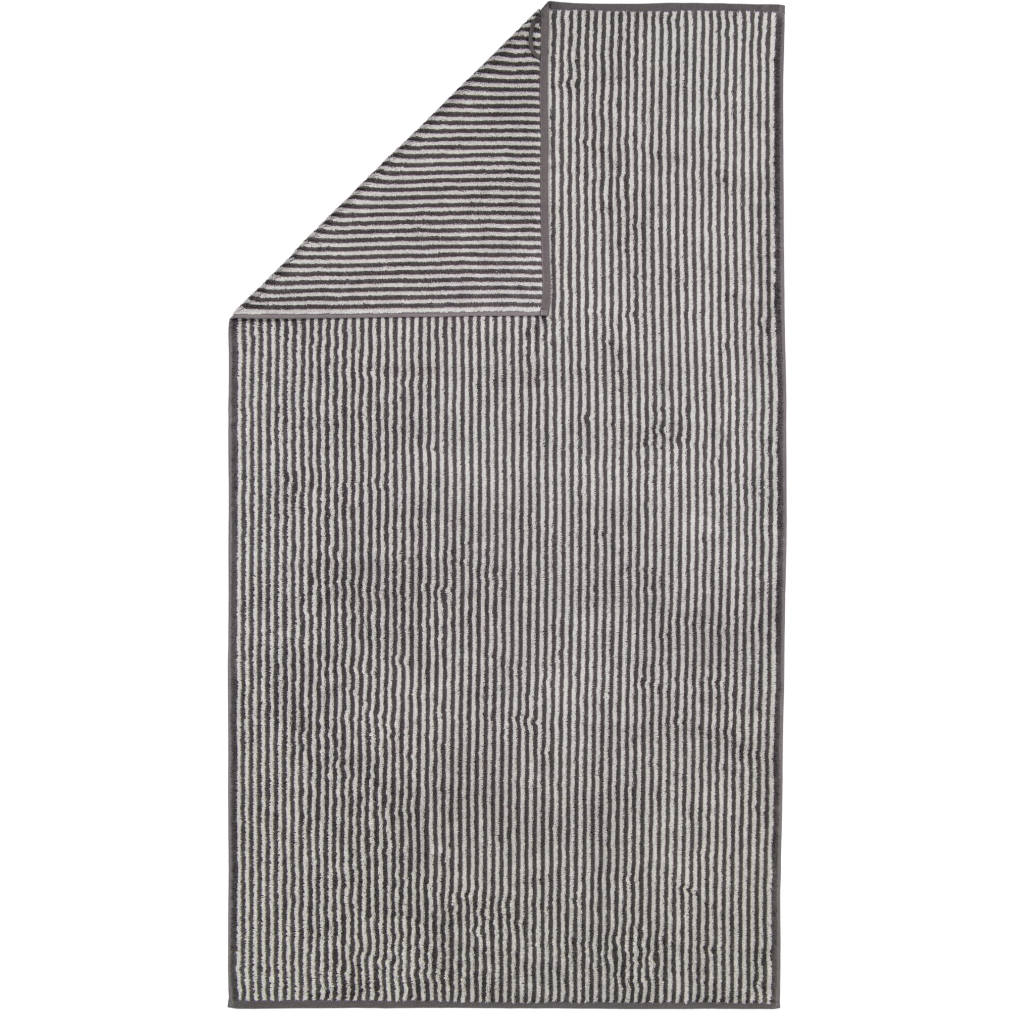 Cawö Handtücher Two-Tone Stripes 480 basalt - 73 - Duschtuch 80x150 cm