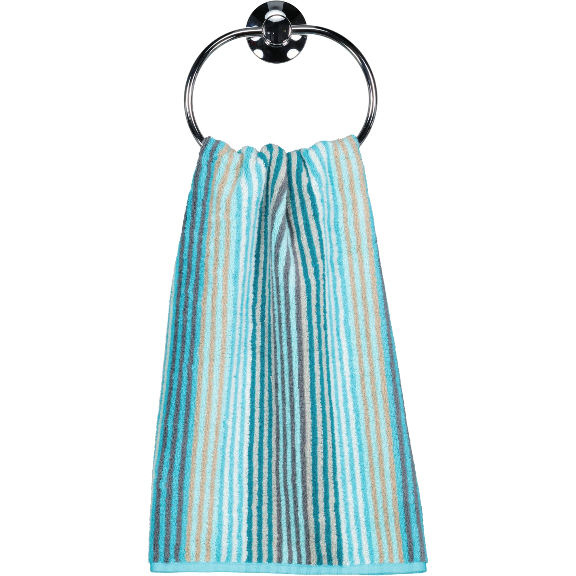 Cawö - Unique Streifen 944 - Farbe: türkis - 44 - Handtuch 50x100 cm