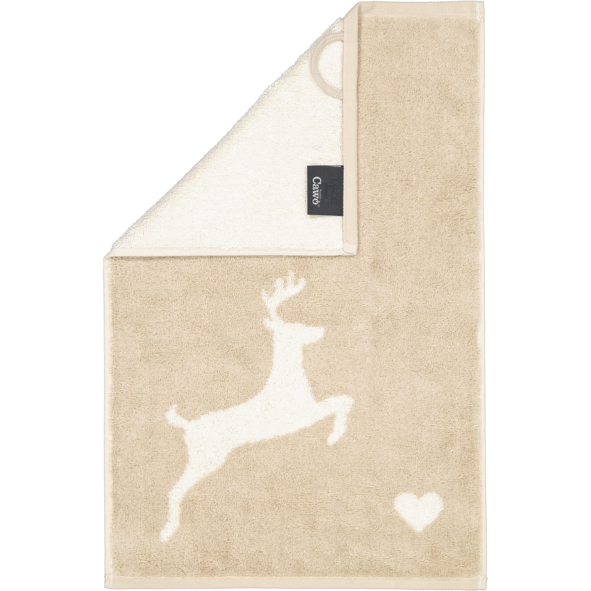 Cawö Handtücher Alpenchic Edition Hirsche 6228 natur - 33 - Gästetuch 30x50 cm