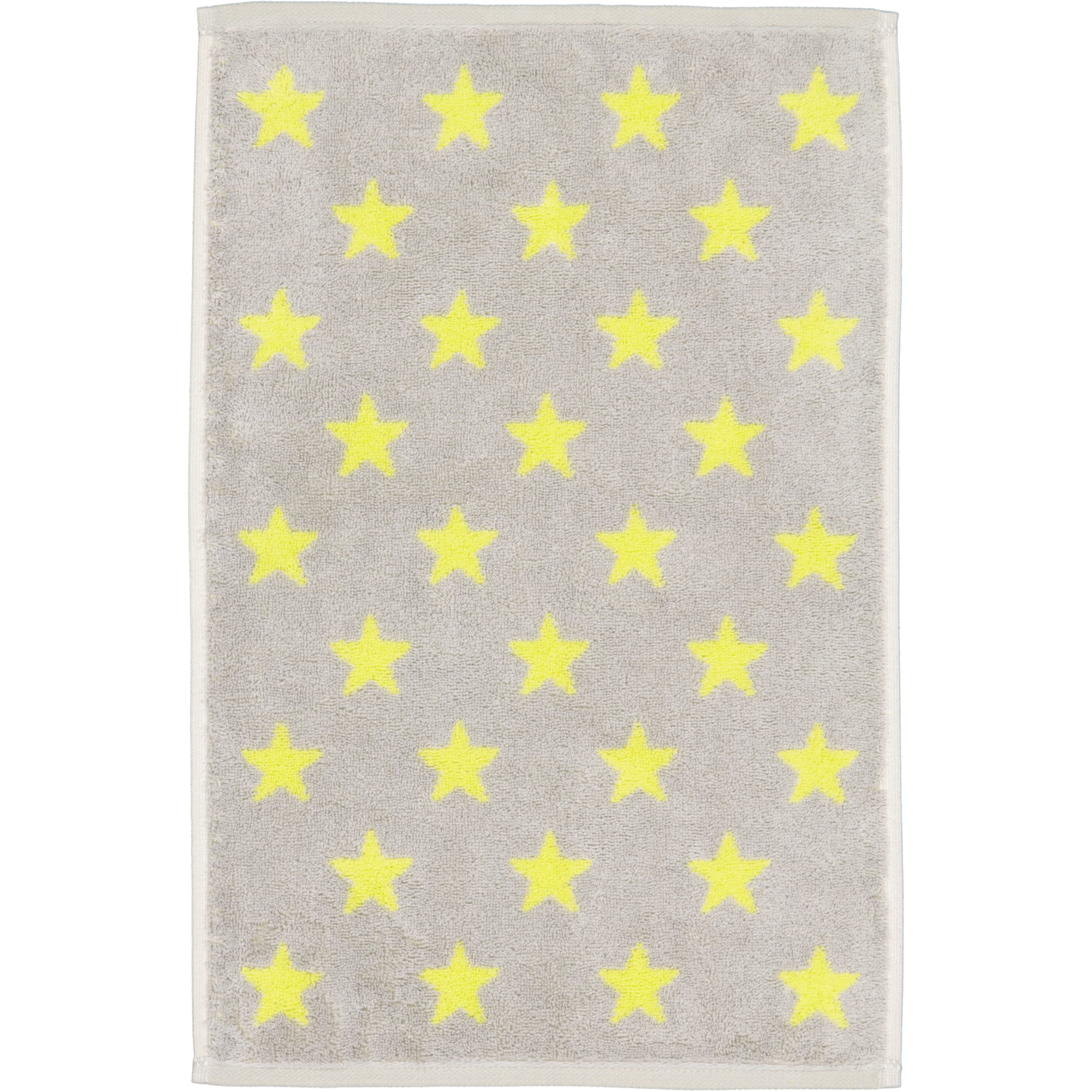 Cawö Handtücher NEW STARS Sterne klein 6261 platin/lime - 75 - Gästetuch 30x50 cm