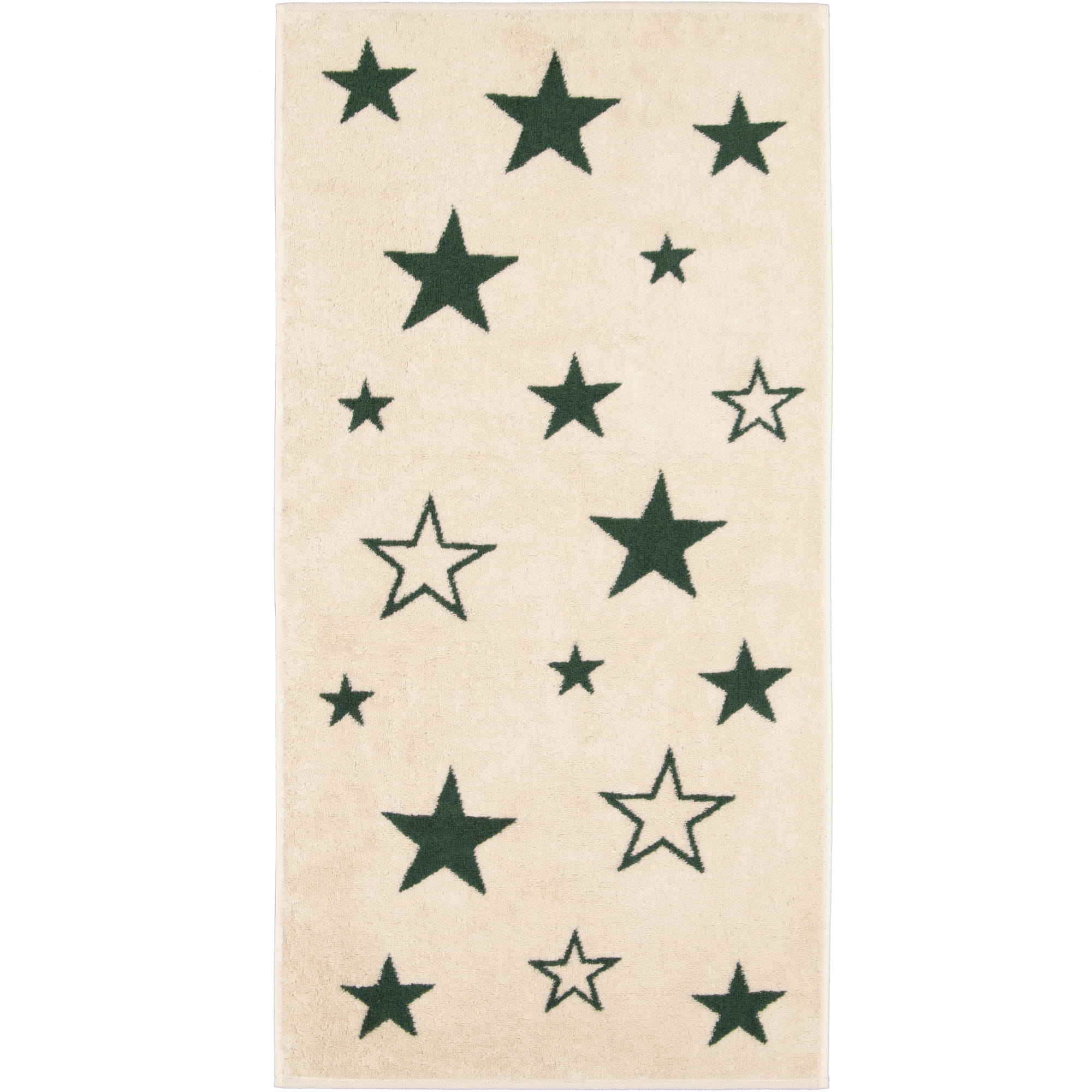 Cawö Handtücher Christmas Edition Sterne 792 natur-grün - 34 - Handtuch 50x100 cm
