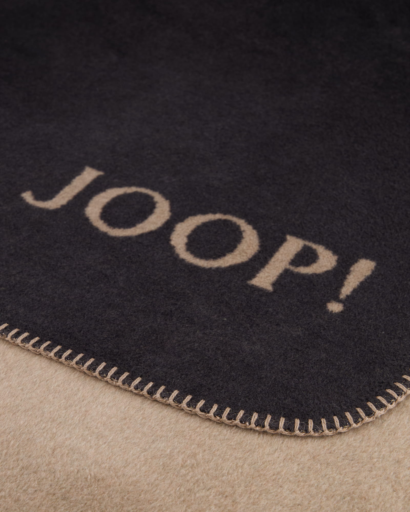JOOP! Wohndecken Uni-Doubleface Anthrazit-Karamell - 150x200 cm