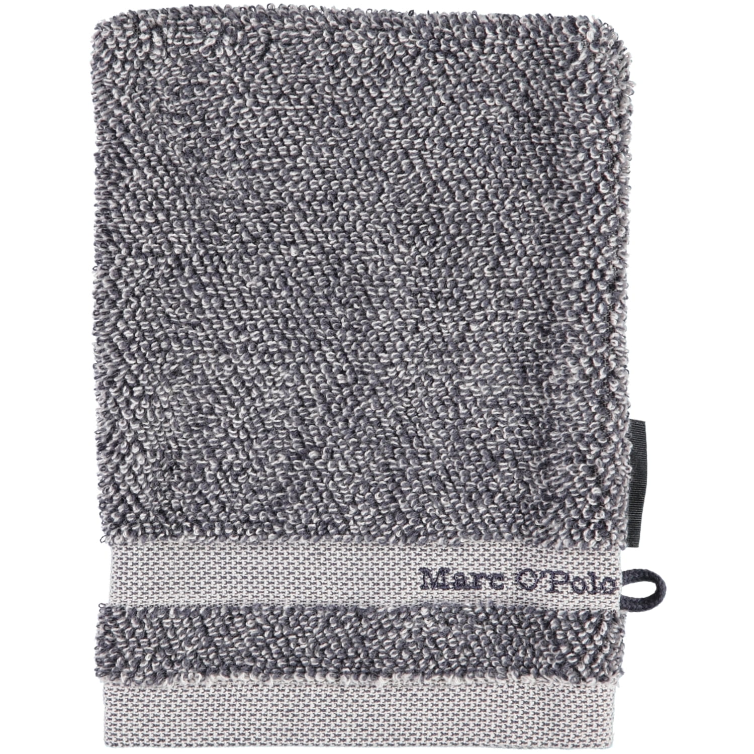 Marc o Polo Melange - Farbe: Marine/Light Silver - Waschhandschuh 16x21 cm