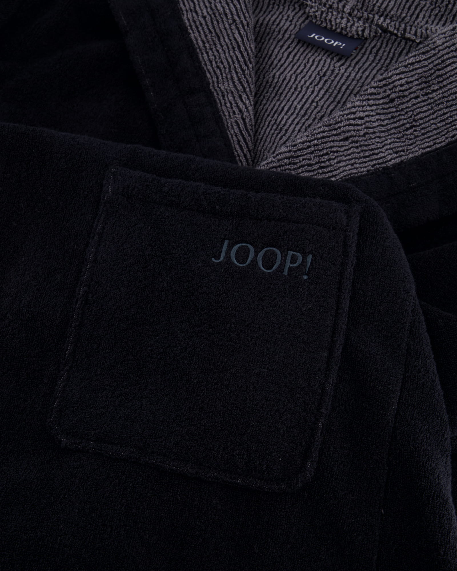 JOOP! Classic - Herren Bademantel - Kapuze 1619 - Farbe: 97 - Schwarz