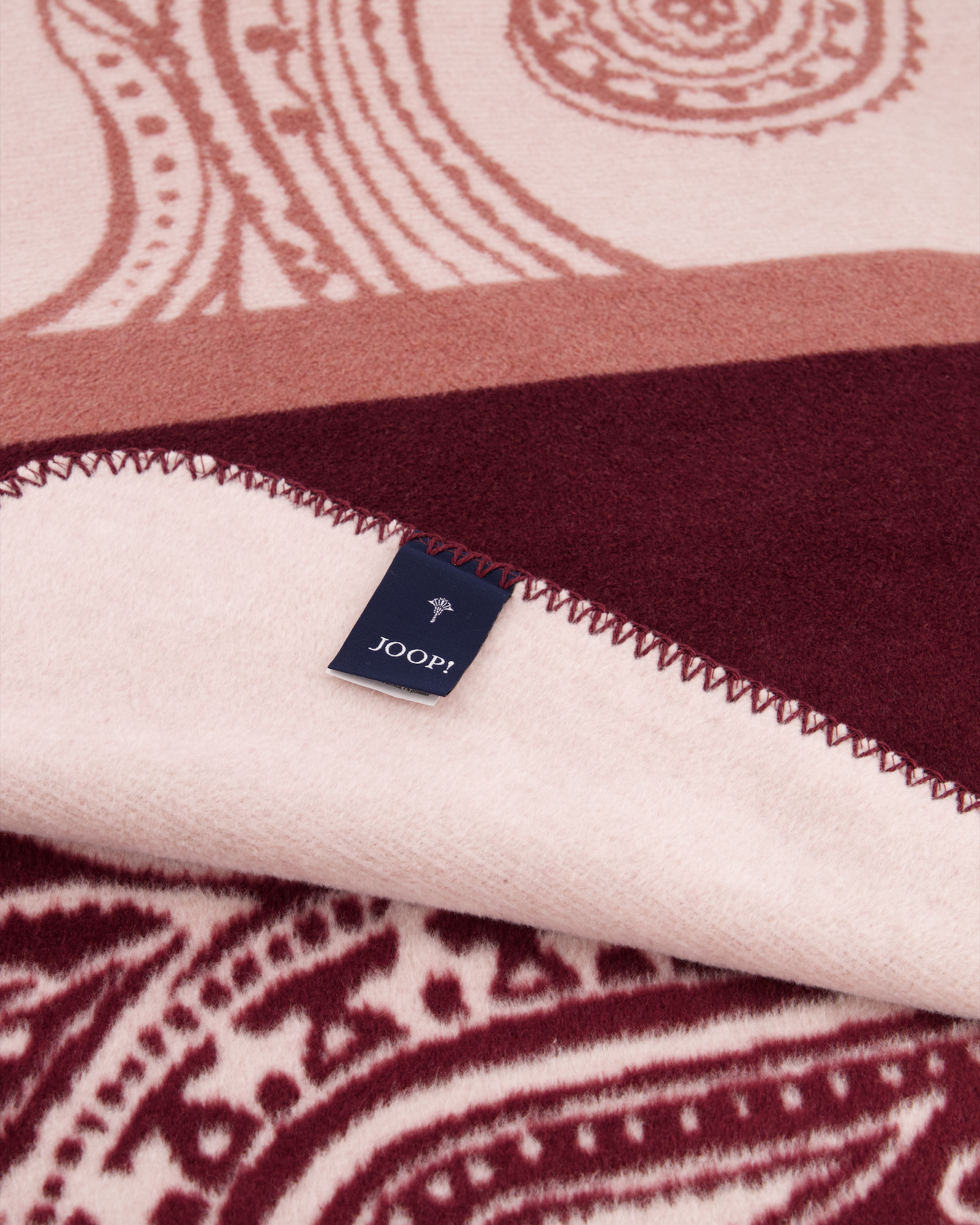JOOP! Wohndecken Paisley Stripes Rouge - 150x200 cm