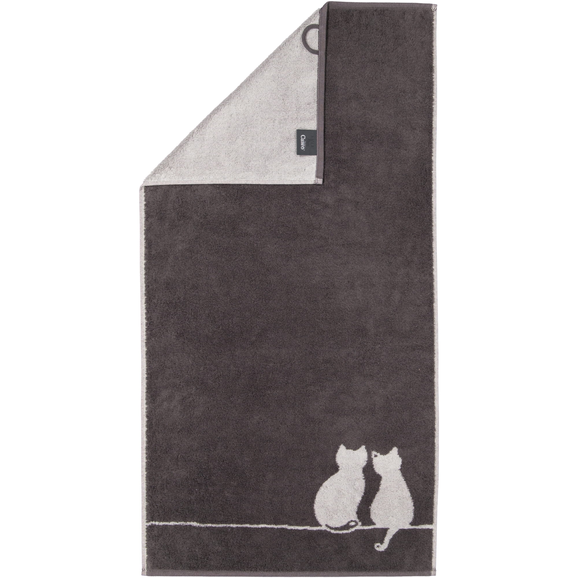 Cawö Handtücher CUTE CATS EDITION You & Me 6263 basalt/platin - 77
