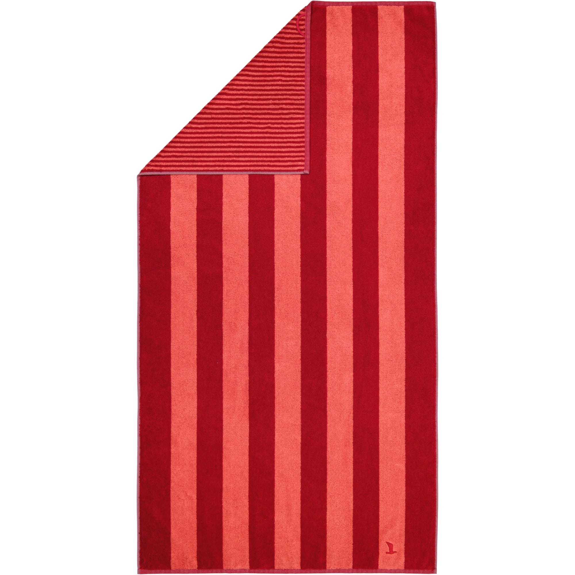Möve Handtücher Superwuschel Blockstreifen ruby/coral - 021 - Duschtuch 80x150 cm