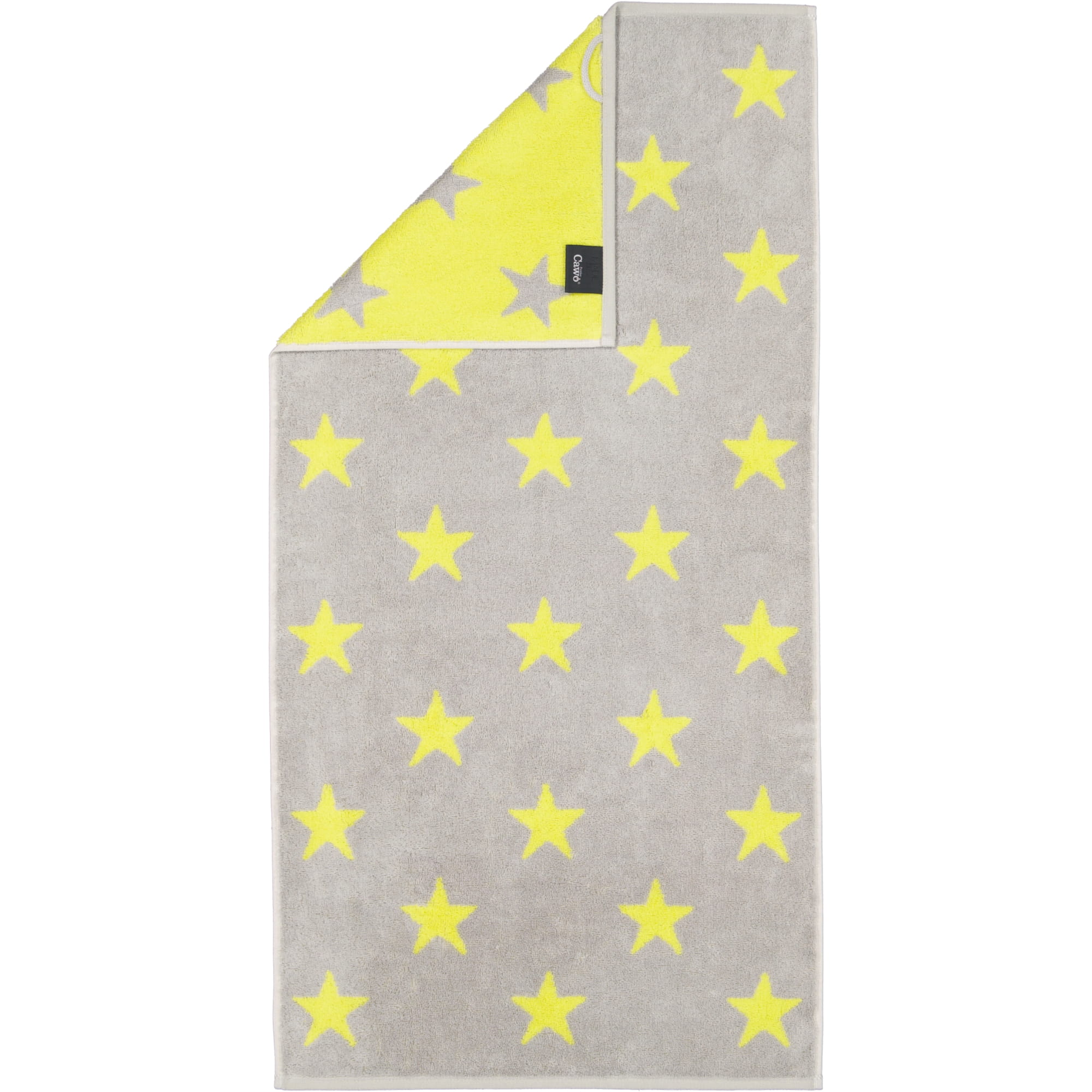 Cawö Handtücher NEW STARS Sterne groß 6260 platin/lime - 75 - Handtuch 50x100 cm